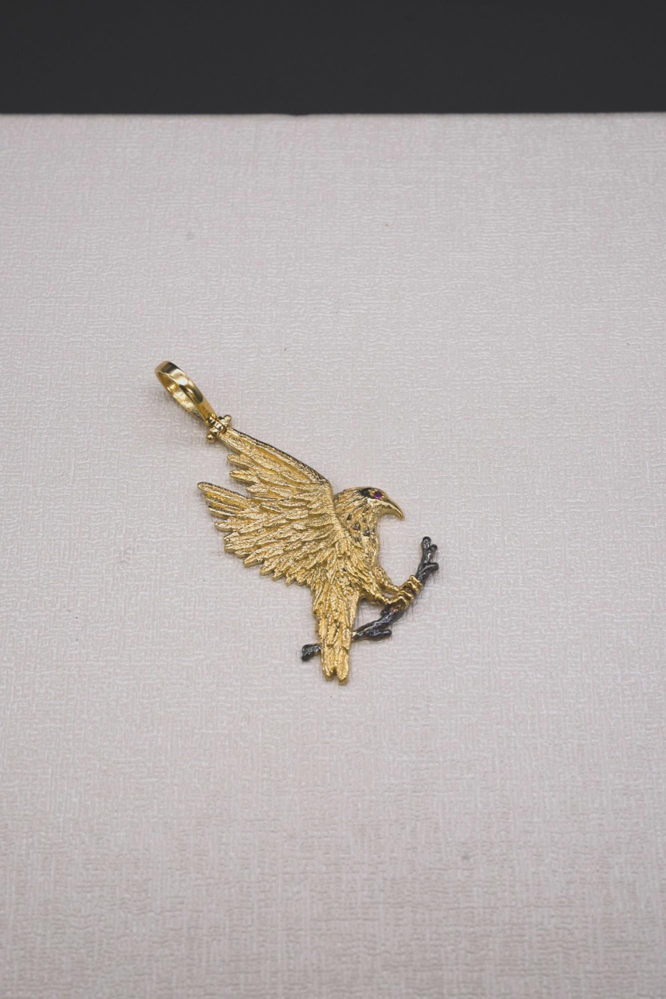 Kartal Figürlü Kolye Ucu 14 Ayar