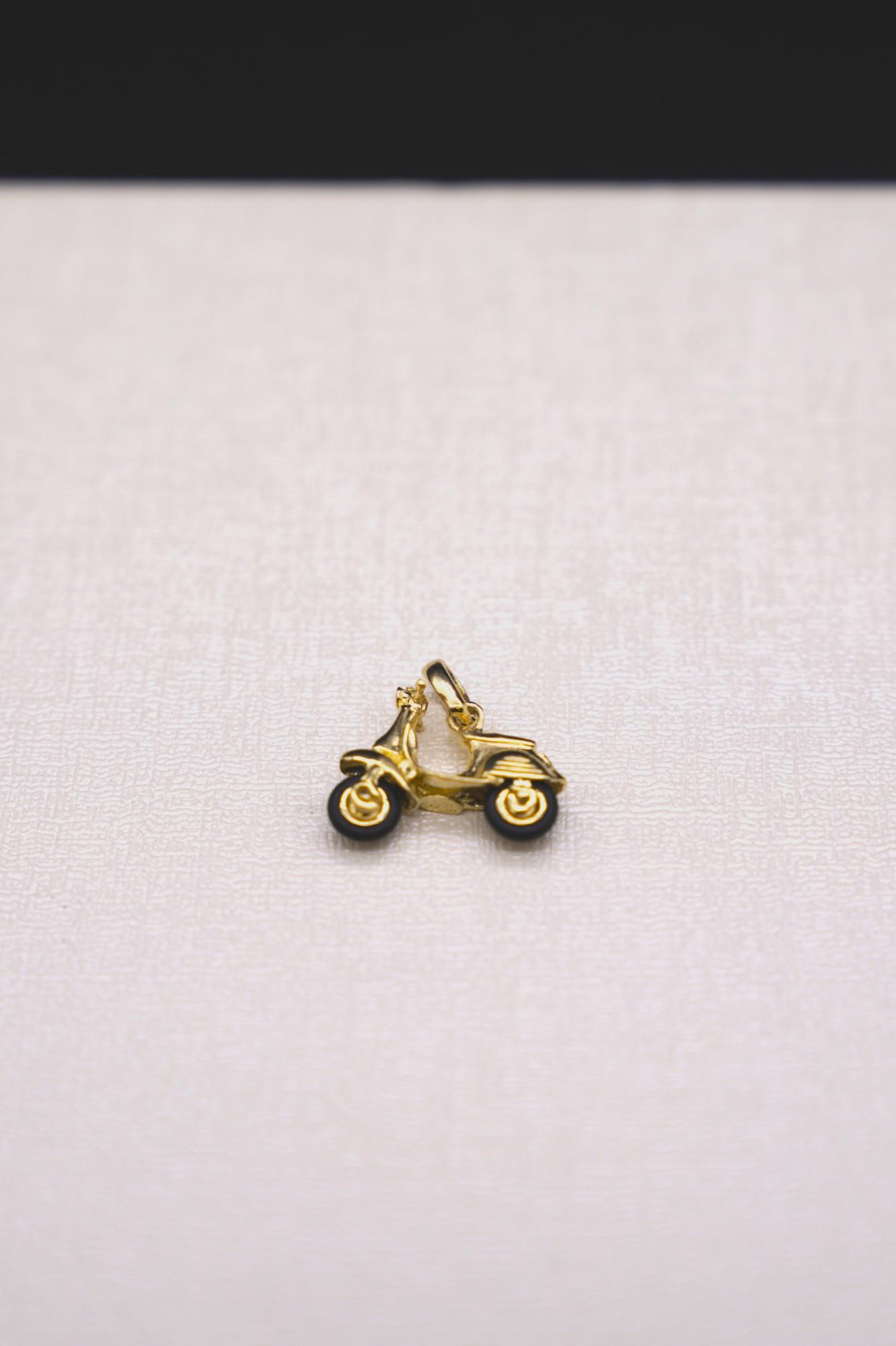 Motosiklet Figürlü Kolye Ucu 14 Ayar