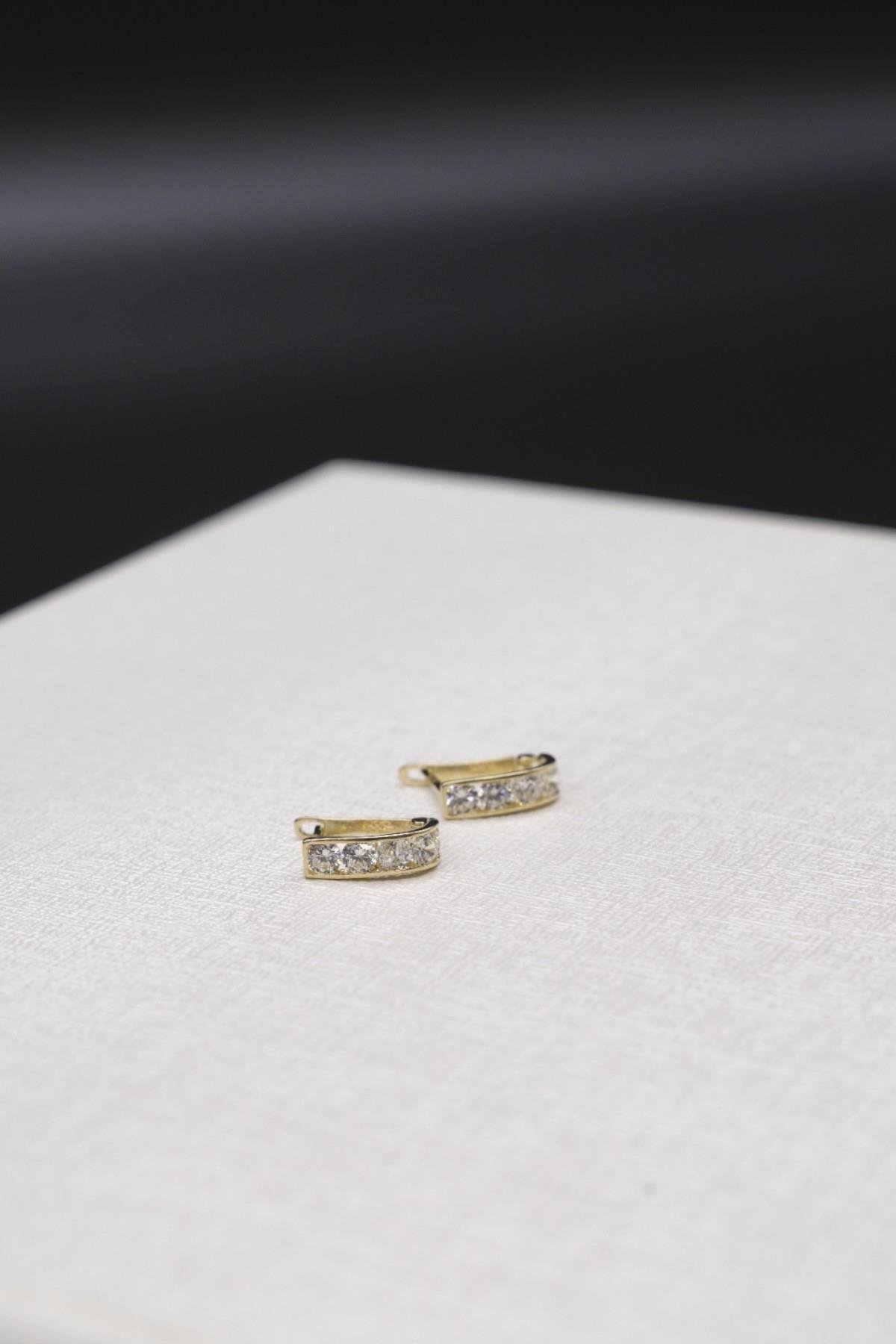 Zirkon Taşlı Çocuk Küpe 14 Ayar