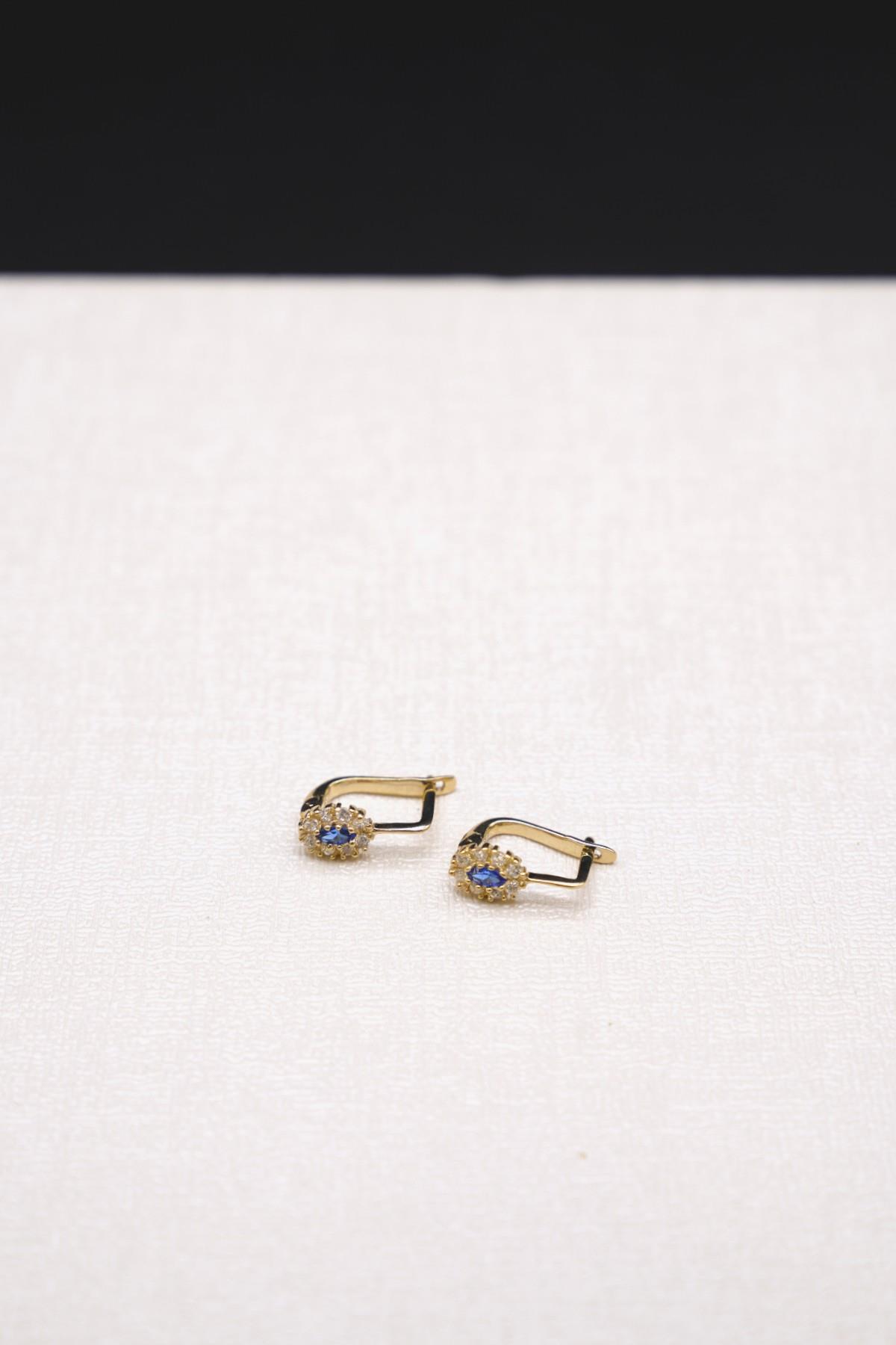 Zirkon Taşlı Çocuk Küpe 14 Ayar