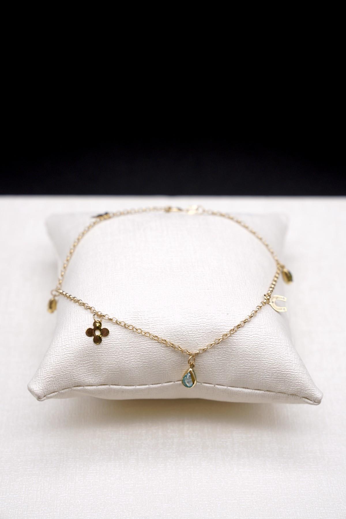 Zirkon Taşlı Halhal 14 Ayar