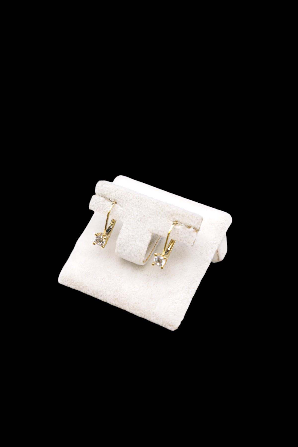 Zirkon Taşlı Küpe 14 Ayar