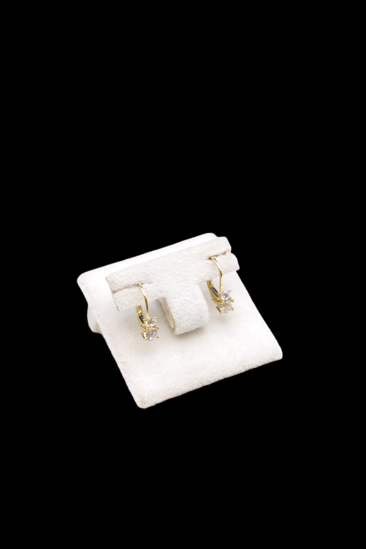 Zirkon Taşlı Küpe 14 Ayar