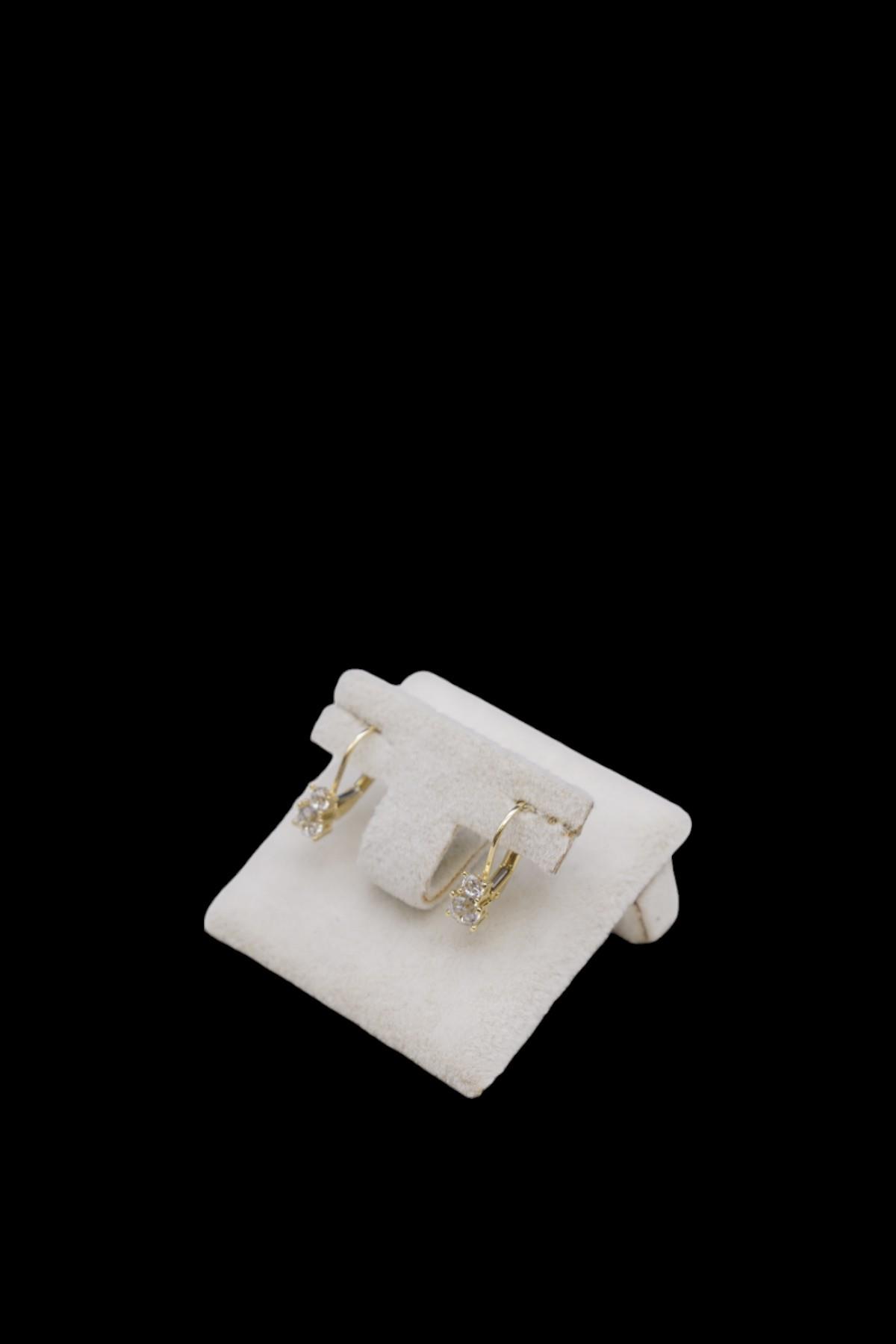 Zirkon Taşlı Küpe 14 Ayar