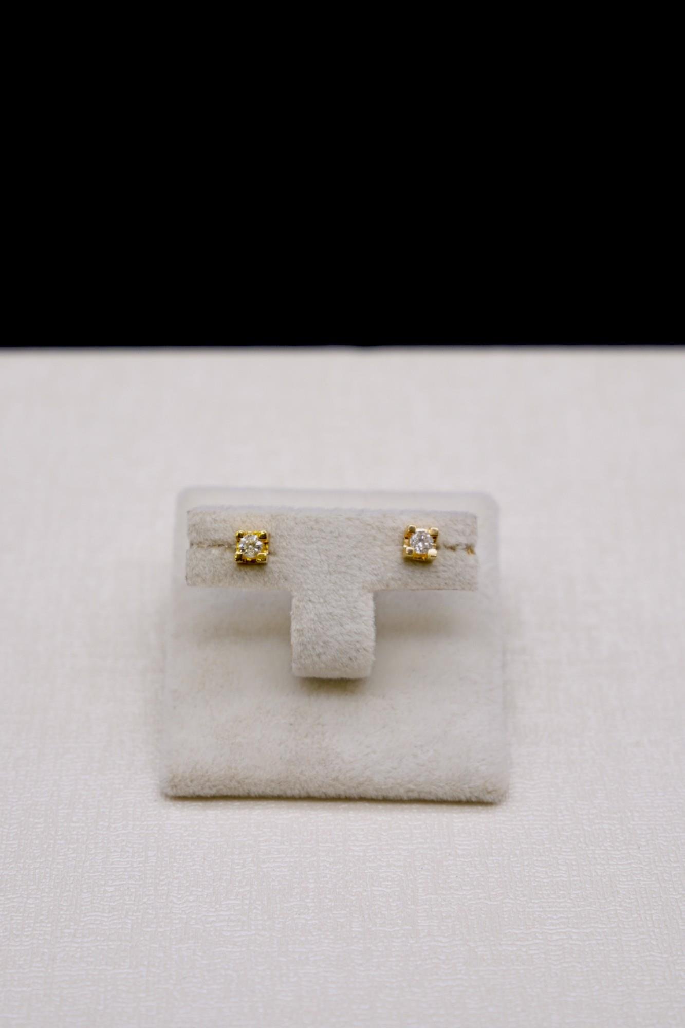 Zirkon Taşlı Tektaş Küpe 14 Ayar