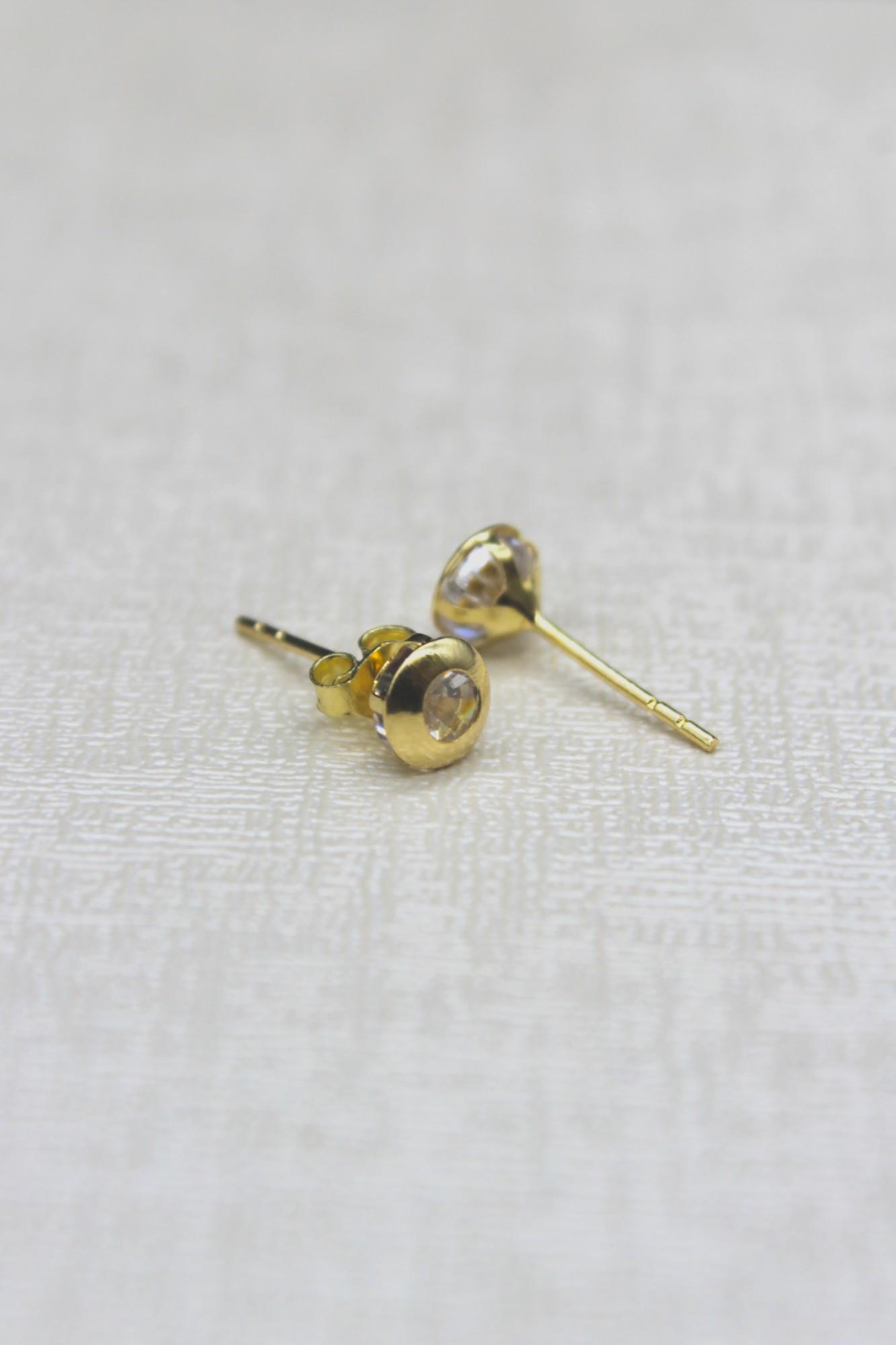 Zirkon Taşlı Tohum Küpe 14 Ayar