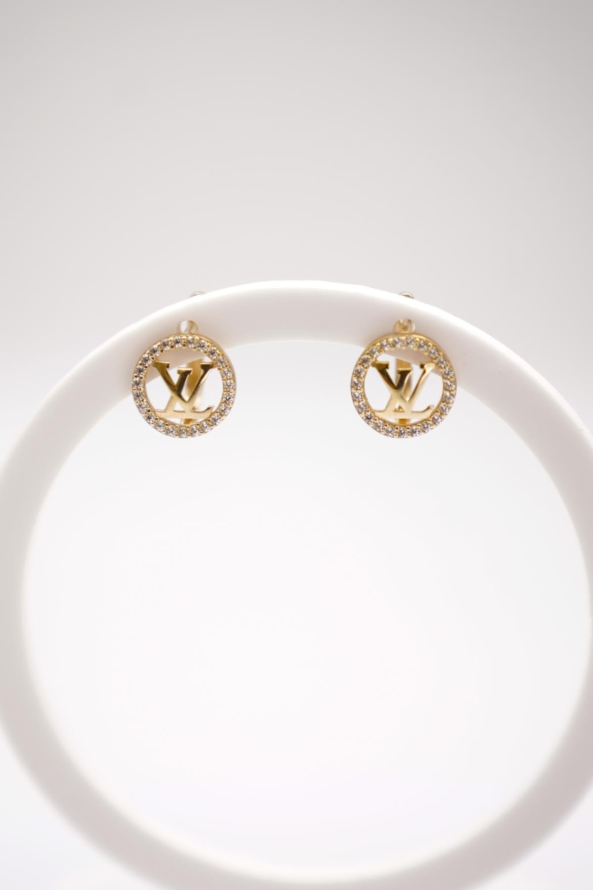 Zirkon Taşlı Yuvarlak Model 14 Ayar Altın Küpe | Işıltılı ve Şık Tasarım