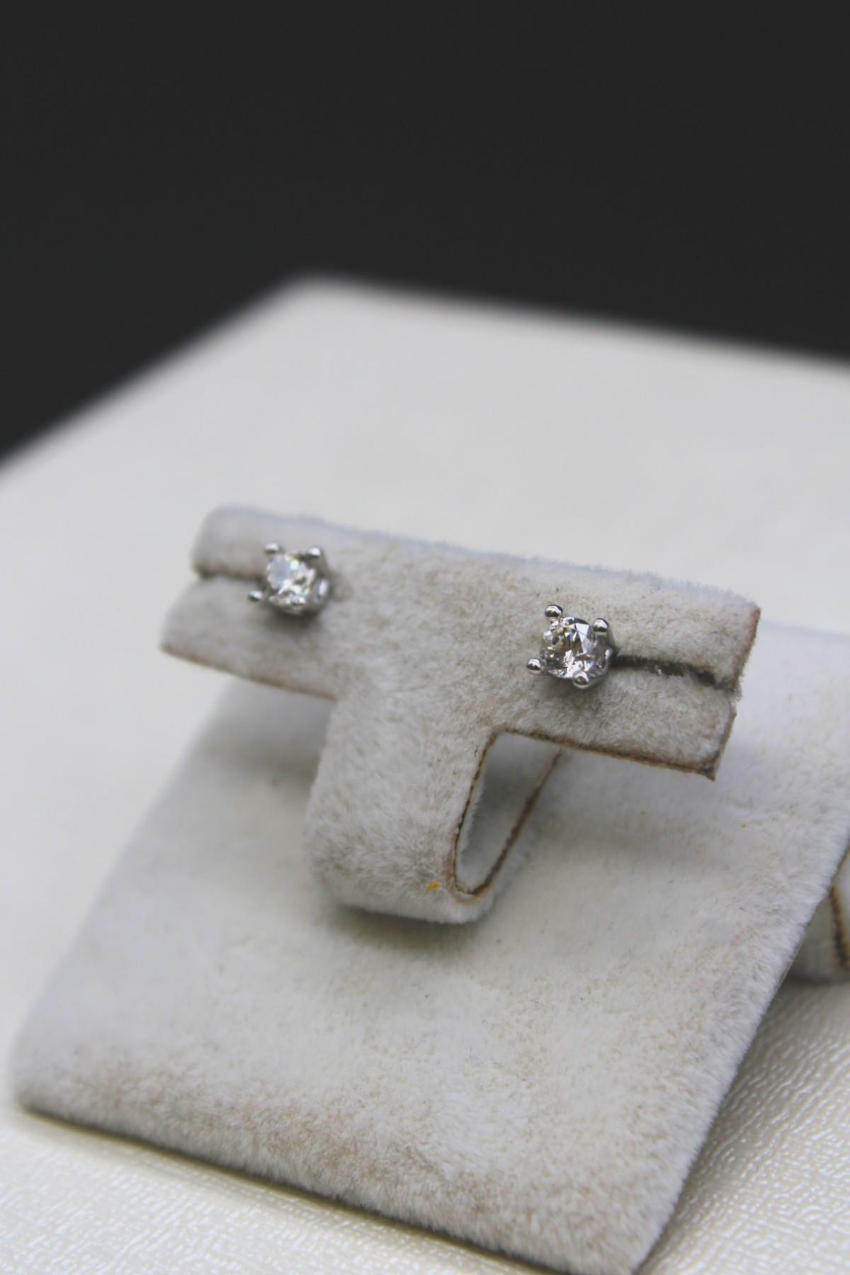 Zirkon Tektaş Küpe 14 Ayar