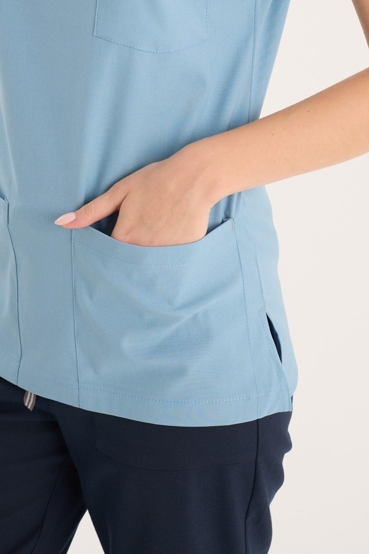 ALICE BLUE CORE-FLEX LYCRA WOMEN TOP