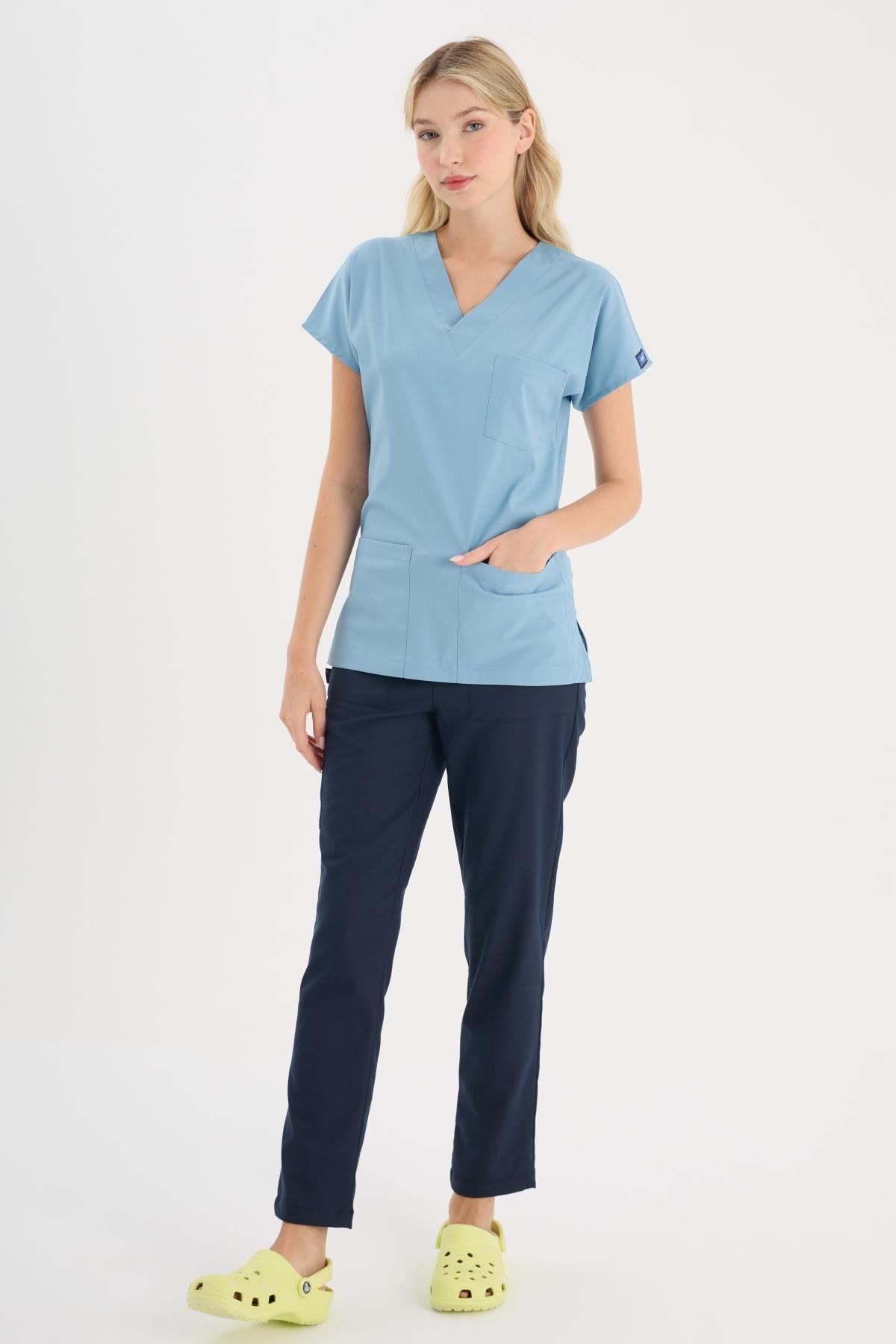 ALICE BLUE CORE-FLEX LYCRA WOMEN TOP