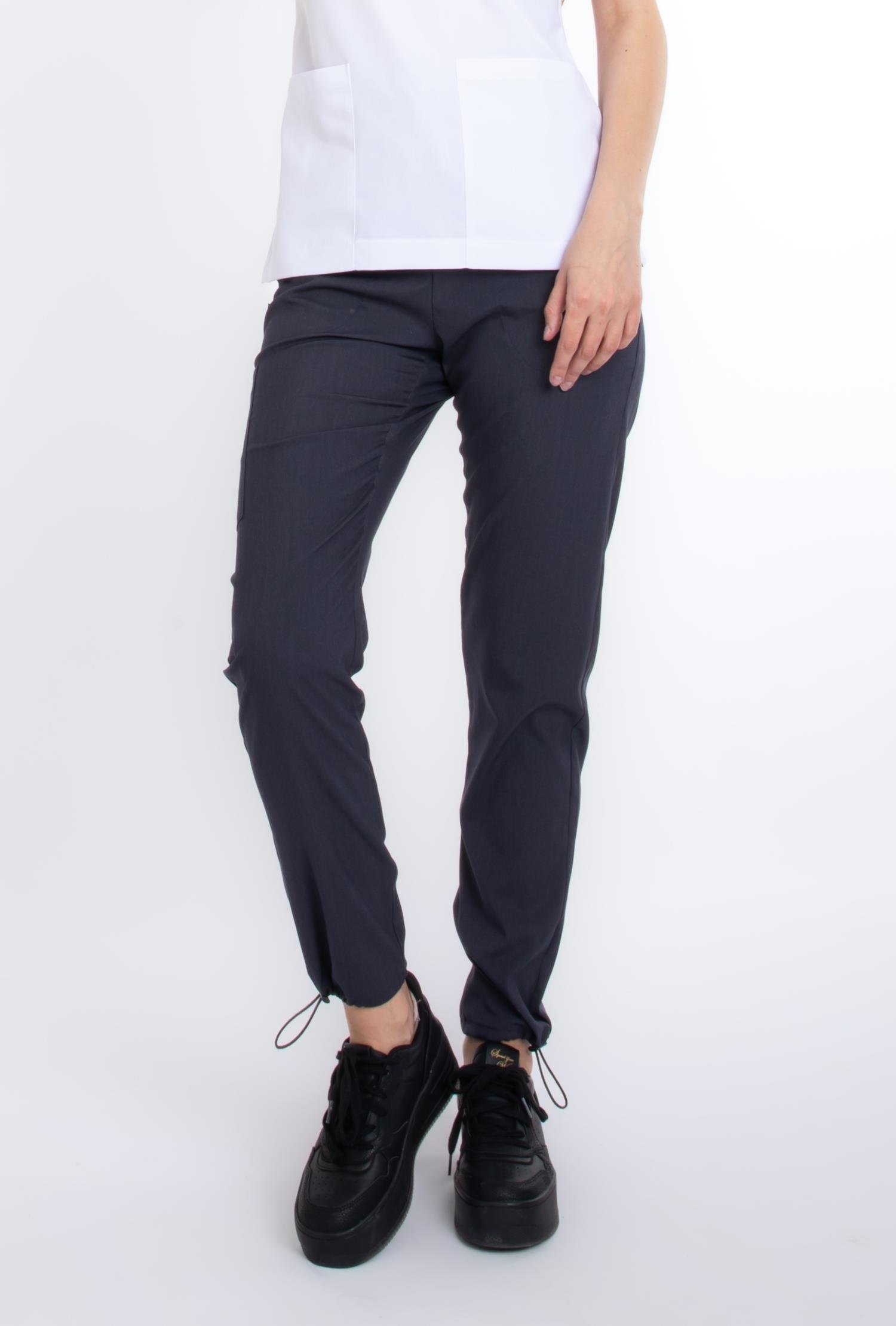 ANTRASİT GRİ CORE-FLEX LİKRALI KADIN PANTOLON (AYARLANABİLİR LASTİKLİ PAÇA)