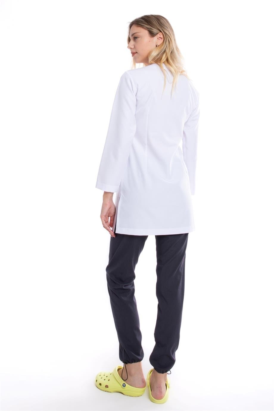 BEYAZ UZUN KOLLU SIFIR YAKA HEMŞİRE ÜST