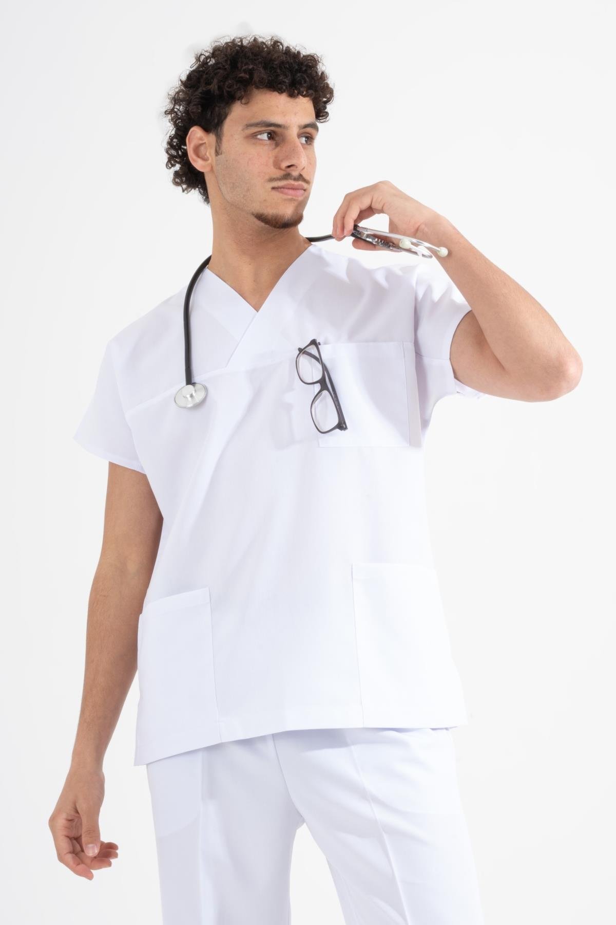 WHITE RAGLAN SLEEVE ALPAKA TOP