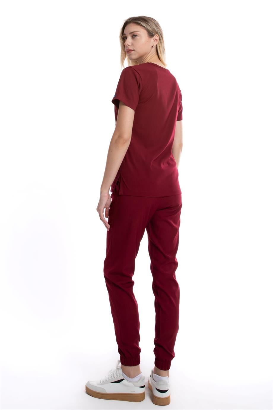 BORDO JOGGER KADIN ÜNİFORMA TAKIM