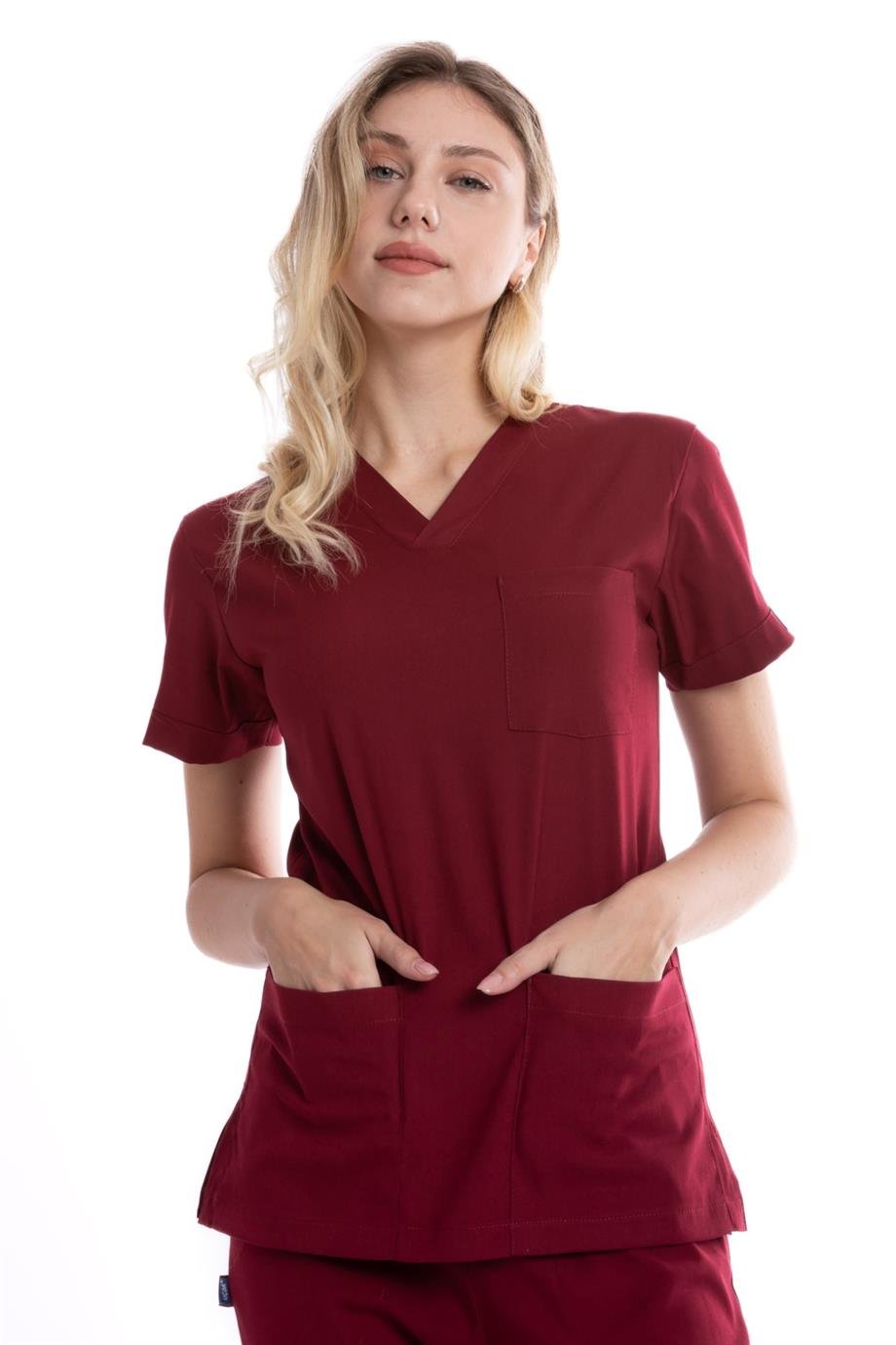 BORDO JOGGER KADIN ÜNİFORMA TAKIM