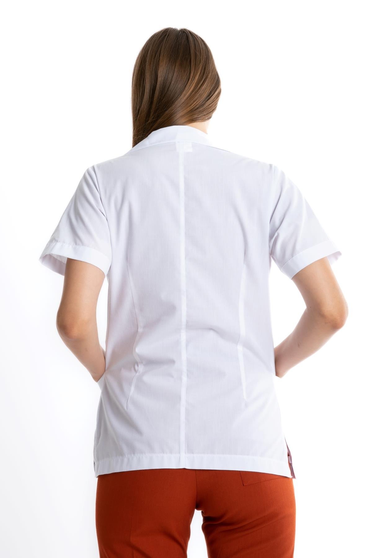 CEKET BOY, KISA KOL, KLASİK YAKA, TERİKOTON KADIN DOKTOR ÖNLÜĞÜ