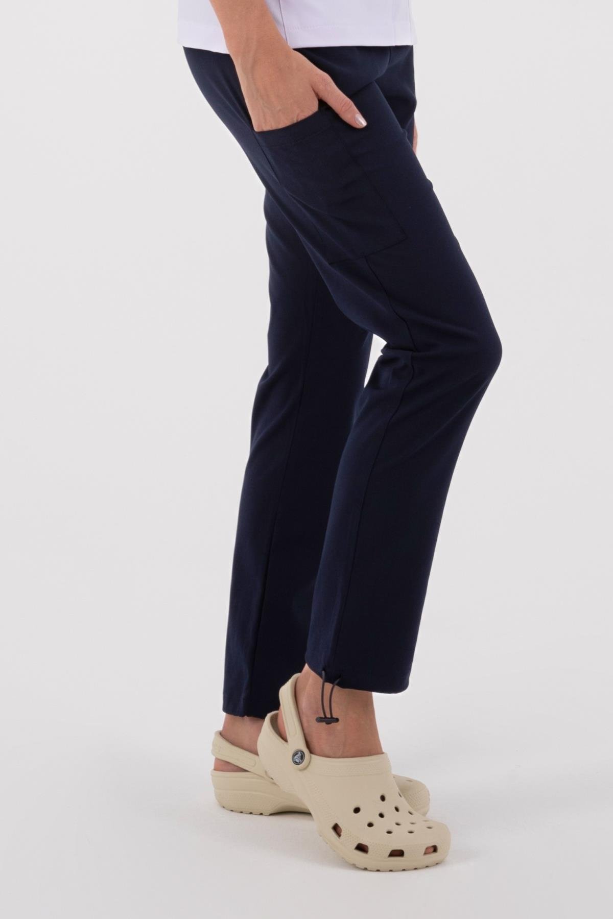 NAVY CORE-FLEX LYCRA WOMEN PANTS (ADJUSTABLE LEG)
