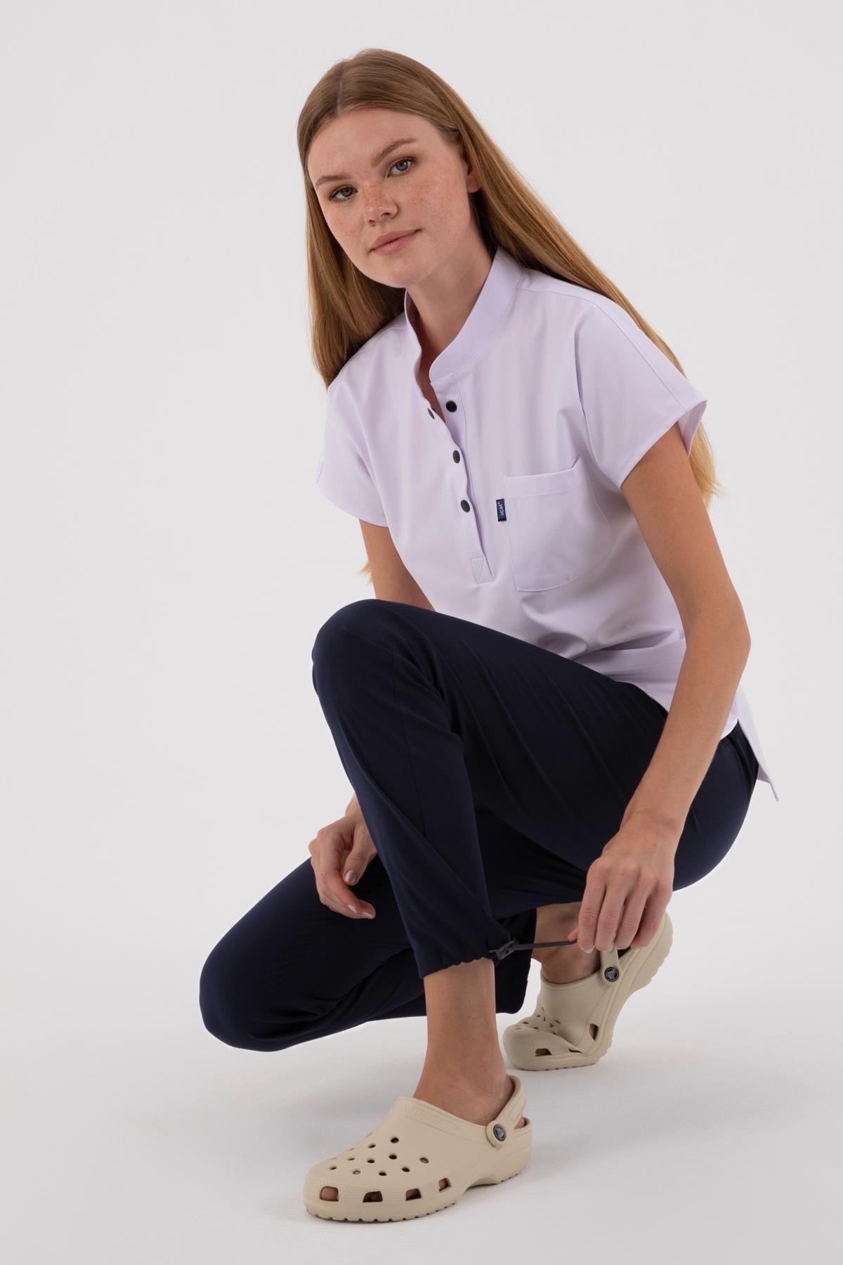 NAVY CORE-FLEX LYCRA WOMEN PANTS (ADJUSTABLE LEG)