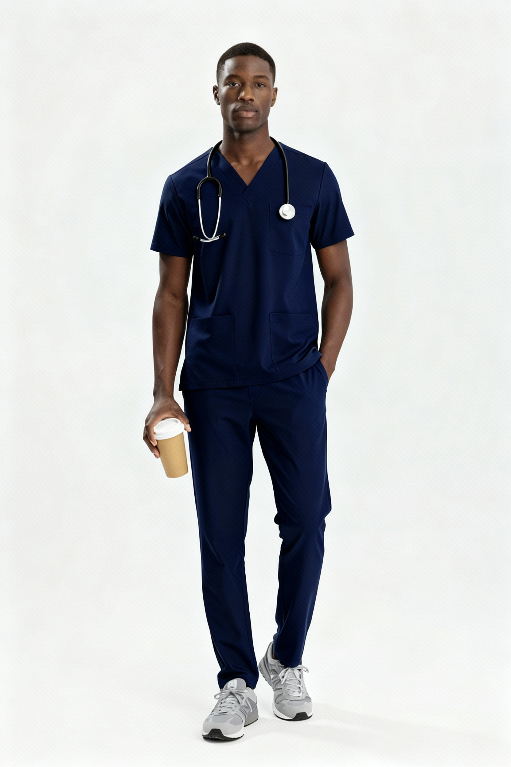 LACİVERT HEMŞİRE FORMASI LİKRALI SCRUBS TAKIM (PATRIOT BLUE)