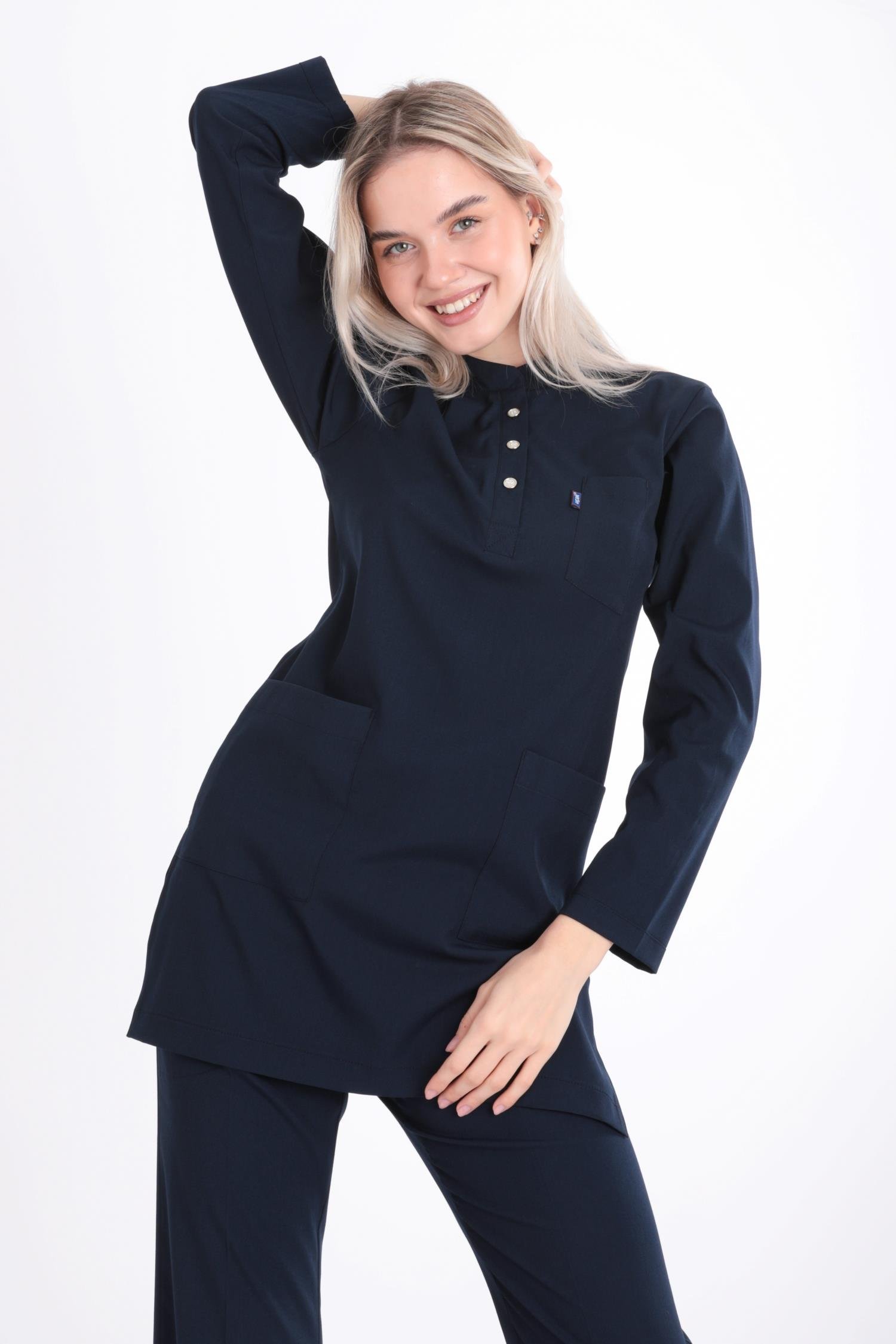 LACİVERT KARYA TESETTÜR TEK ÜST