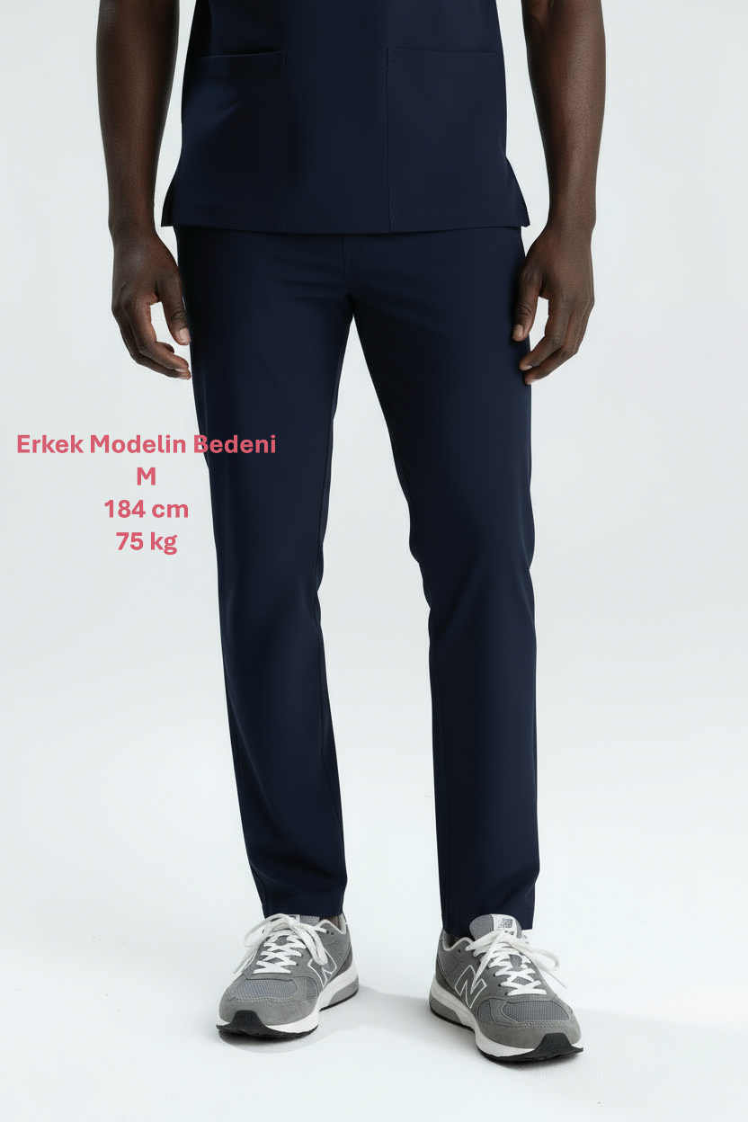 LACİVERT LİKRALI BORU PAÇA UNISEX PANTOLON (KALIN KUMAŞ)