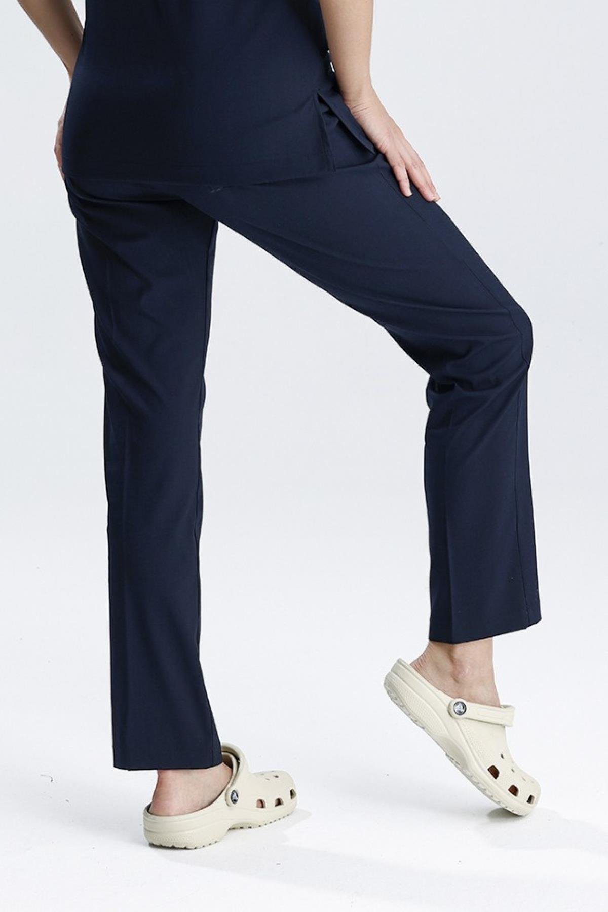 LACİVERT LİKRALI BORU PAÇA UNISEX PANTOLON (KALIN KUMAŞ)