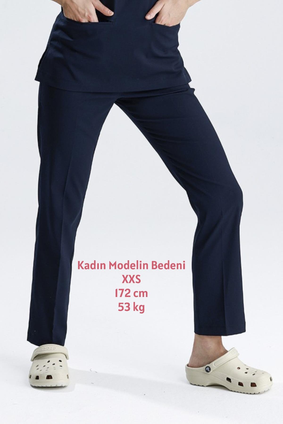 LACİVERT LİKRALI BORU PAÇA UNISEX PANTOLON (KALIN KUMAŞ)