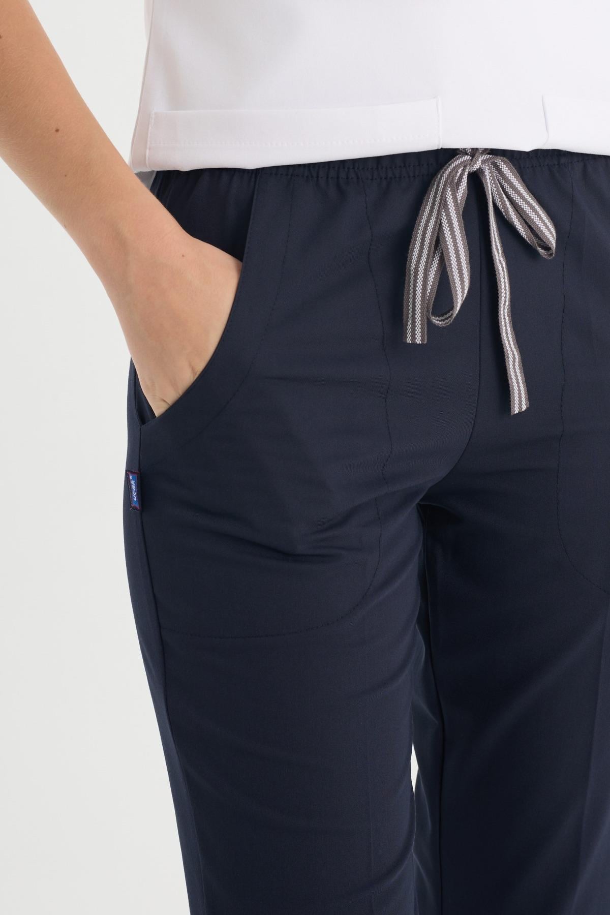 LACİVERT LİKRALI PREMIUM İSPANYOL PAÇA KADIN PANTOLON