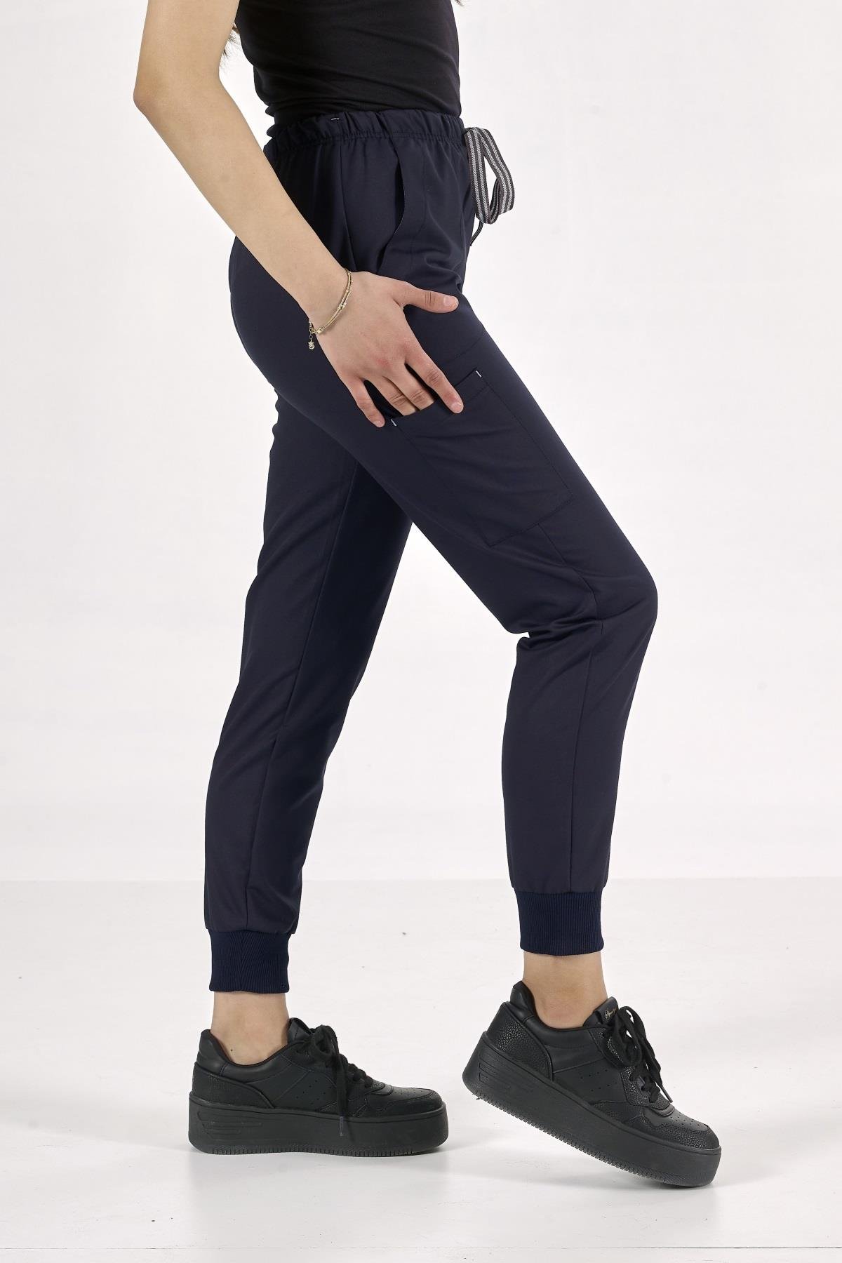 LACİVERT PREMIUM LİKRALI JOGGER KADIN PANTOLON