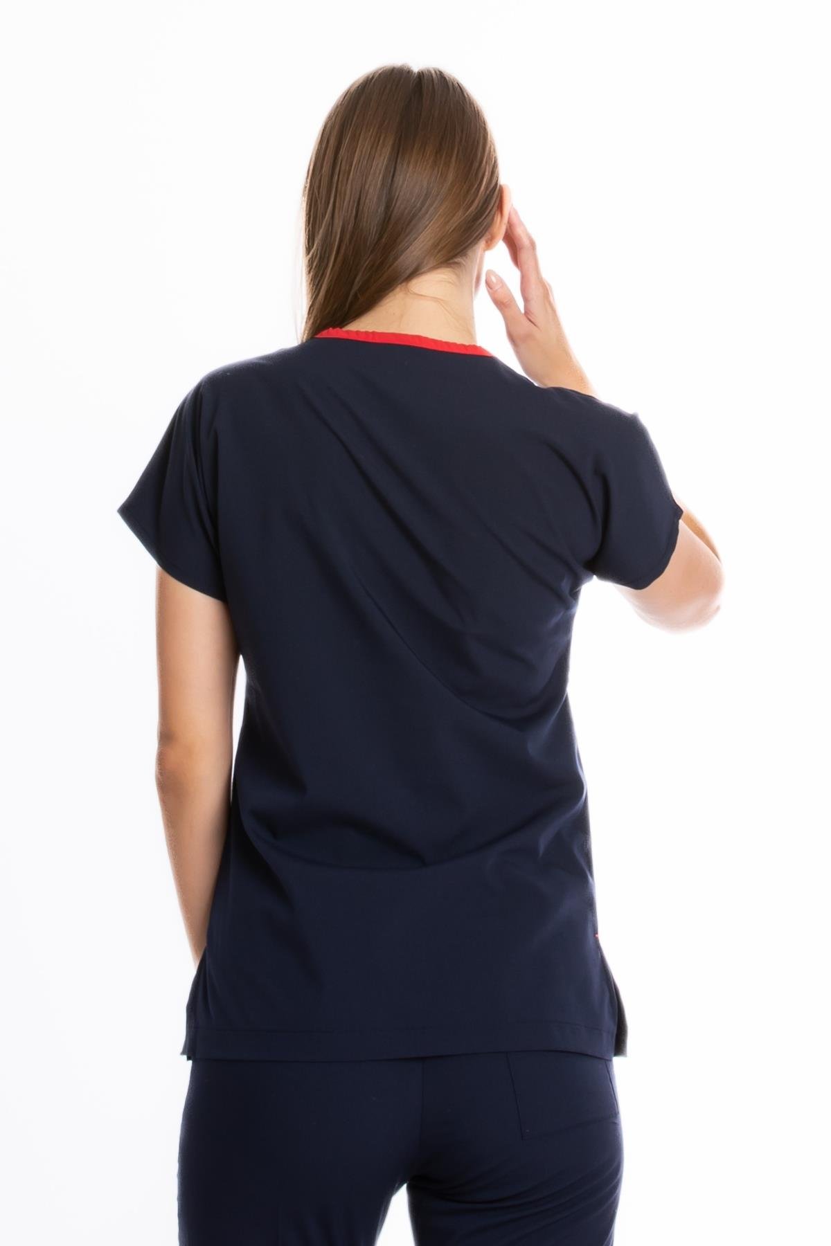 NAVY U-FLEX LYCRA WOMEN TOP