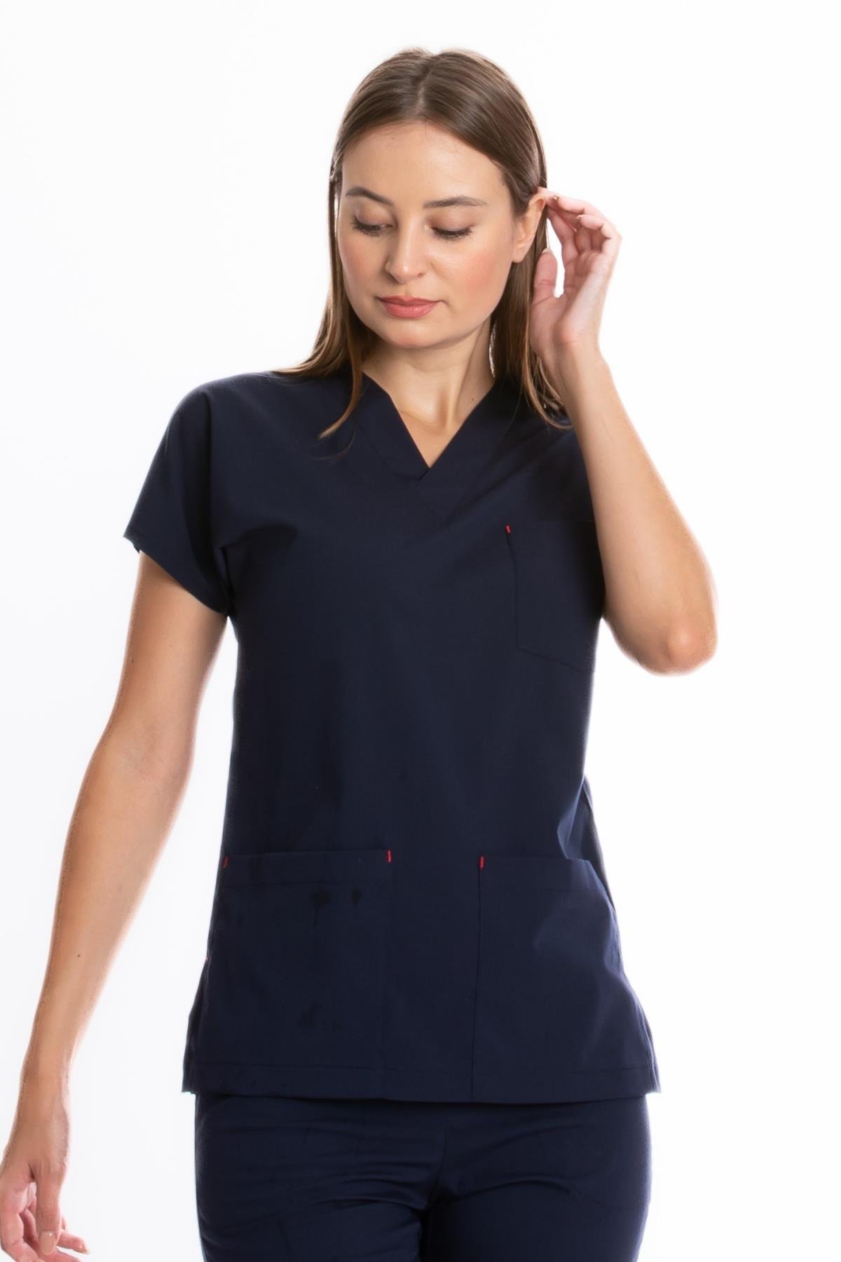 NAVY U-FLEX LYCRA WOMEN TOP