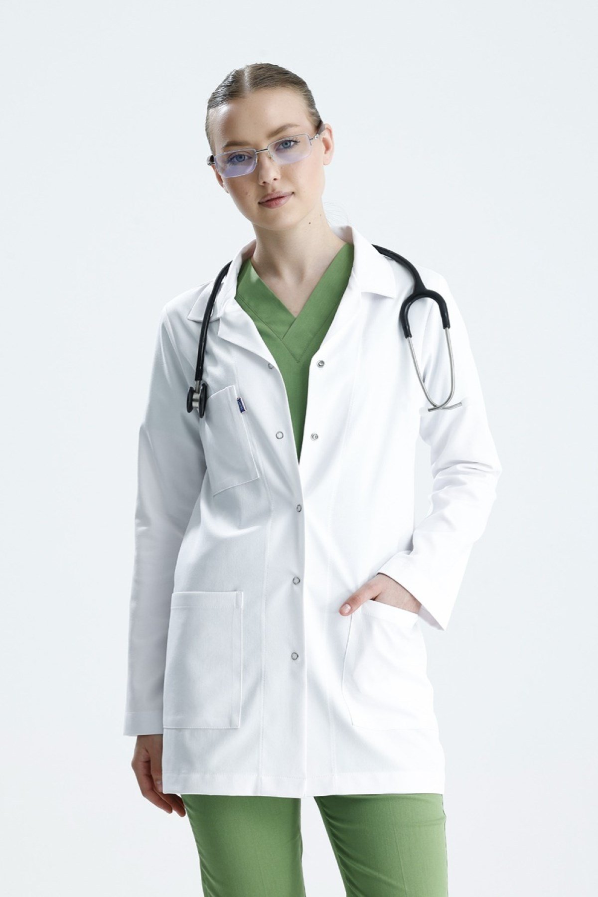 LİKRALI, TUNİK BOY, KLASİK YAKA, KADIN DOKTOR ÖNLÜĞÜ