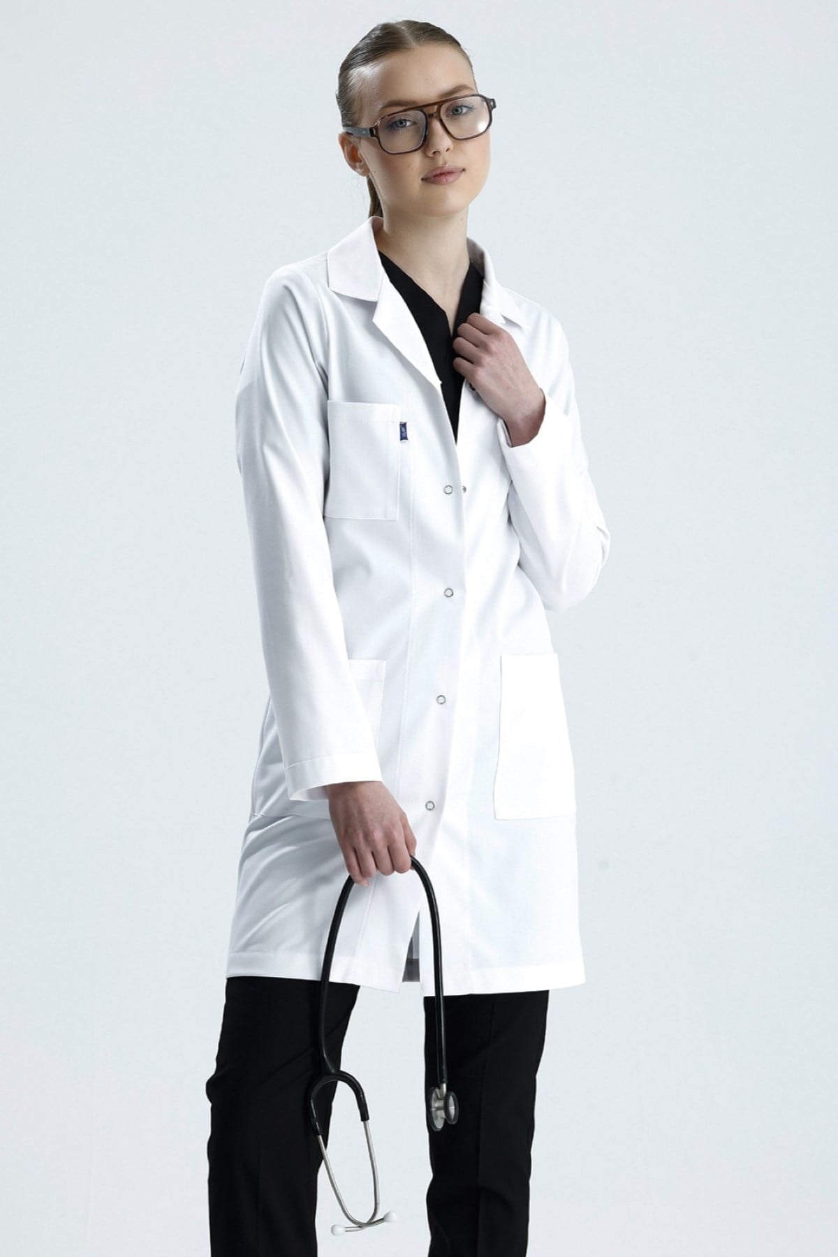 LİKRALI, UZUN BOY, KLASİK YAKA, KADIN DOKTOR ÖNLÜĞÜ