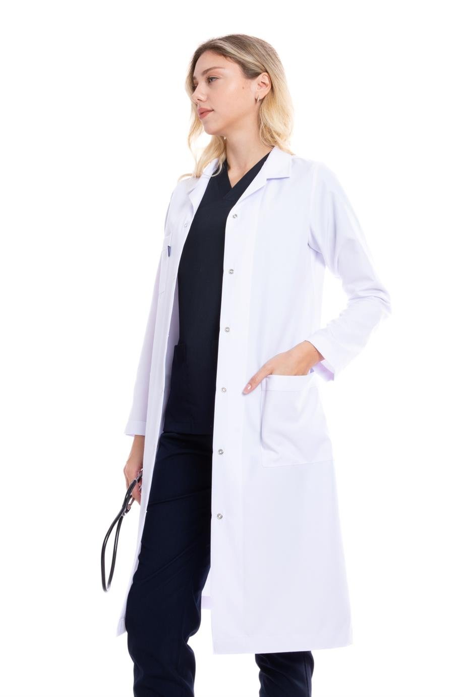 MAXİ BOY,KLASİK YAKA, KADIN DOKTOR ÖNLÜĞÜ
