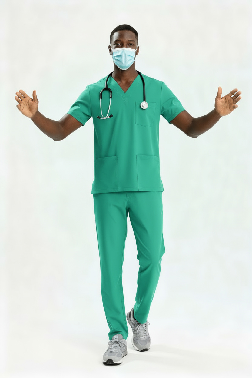 MİNT YEŞİLİ AİLE SAĞLIĞI ÇALIŞAN FORMASI LİKRALI SCRUBS TAKIM (BERMUDA)