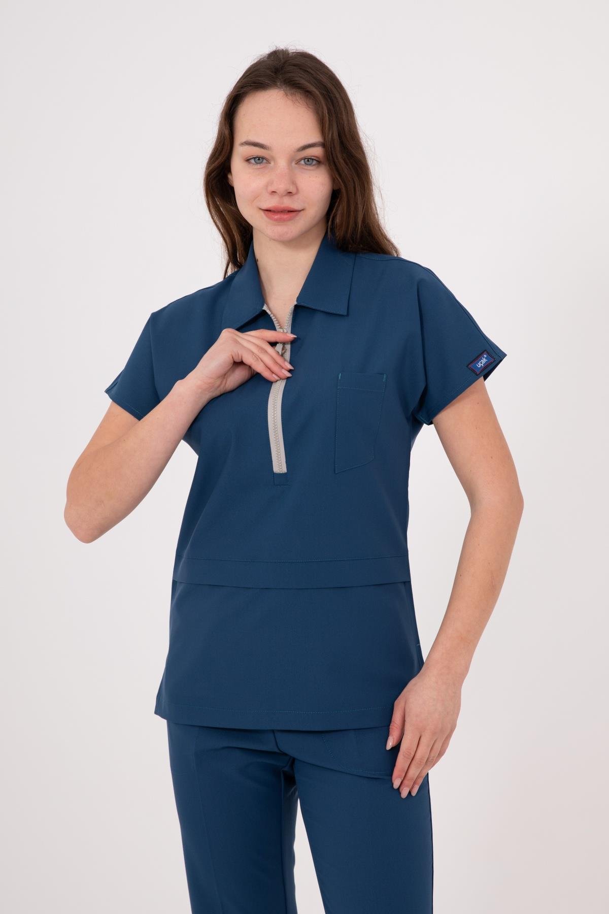 PETROL MAVİ MYRA PREMIUM ÜNİFORMA TAKIM