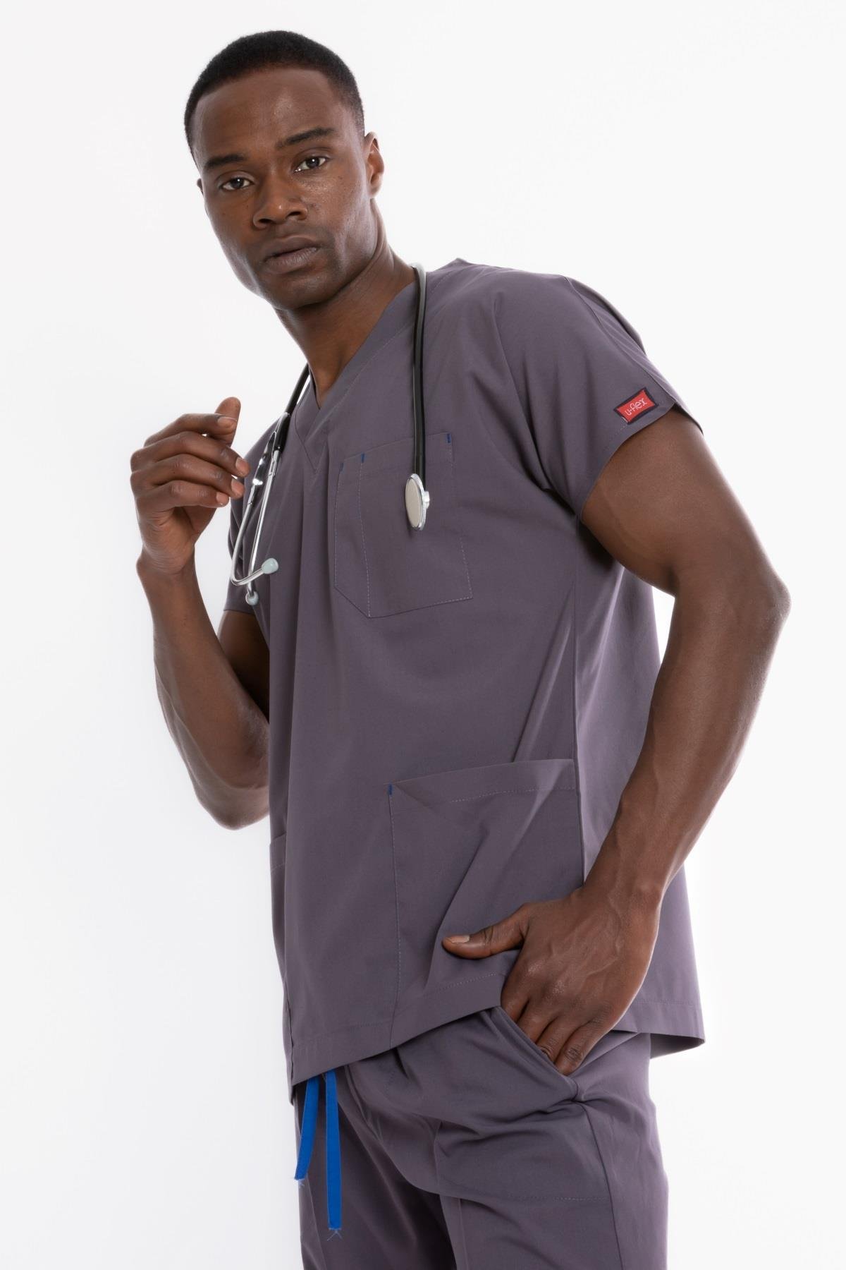 PUSLU GRİ U-FLEX ERKEK CERRAHİ TAKIM