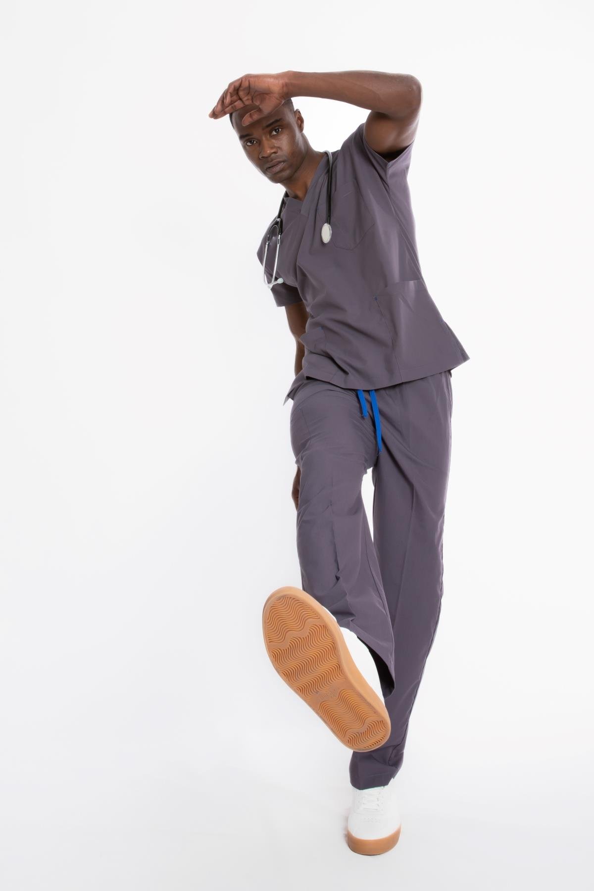 PUSLU GRİ U-FLEX ERKEK CERRAHİ TAKIM