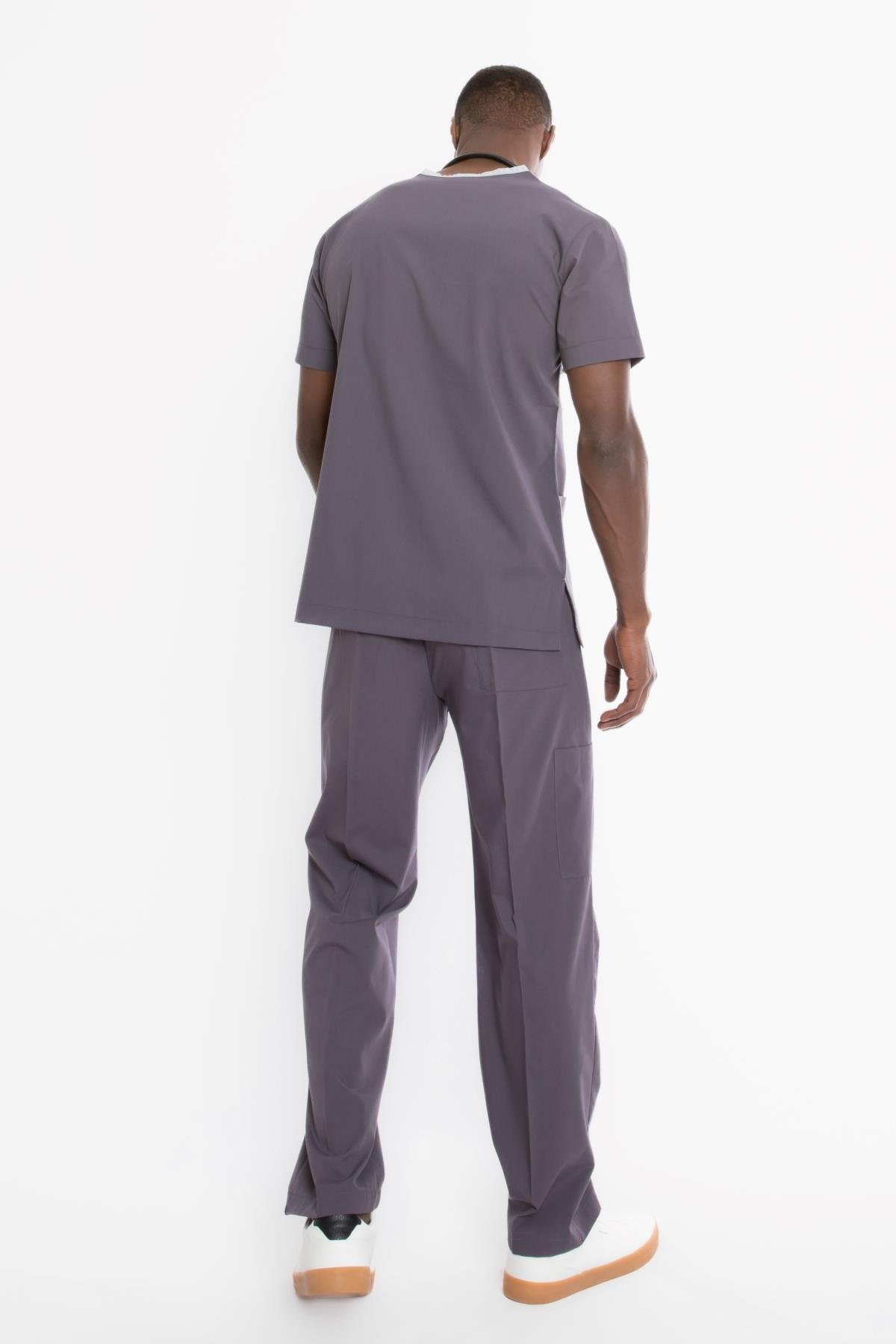 PUSLU GRİ U-FLEX ERKEK SCRUBS TAKIM