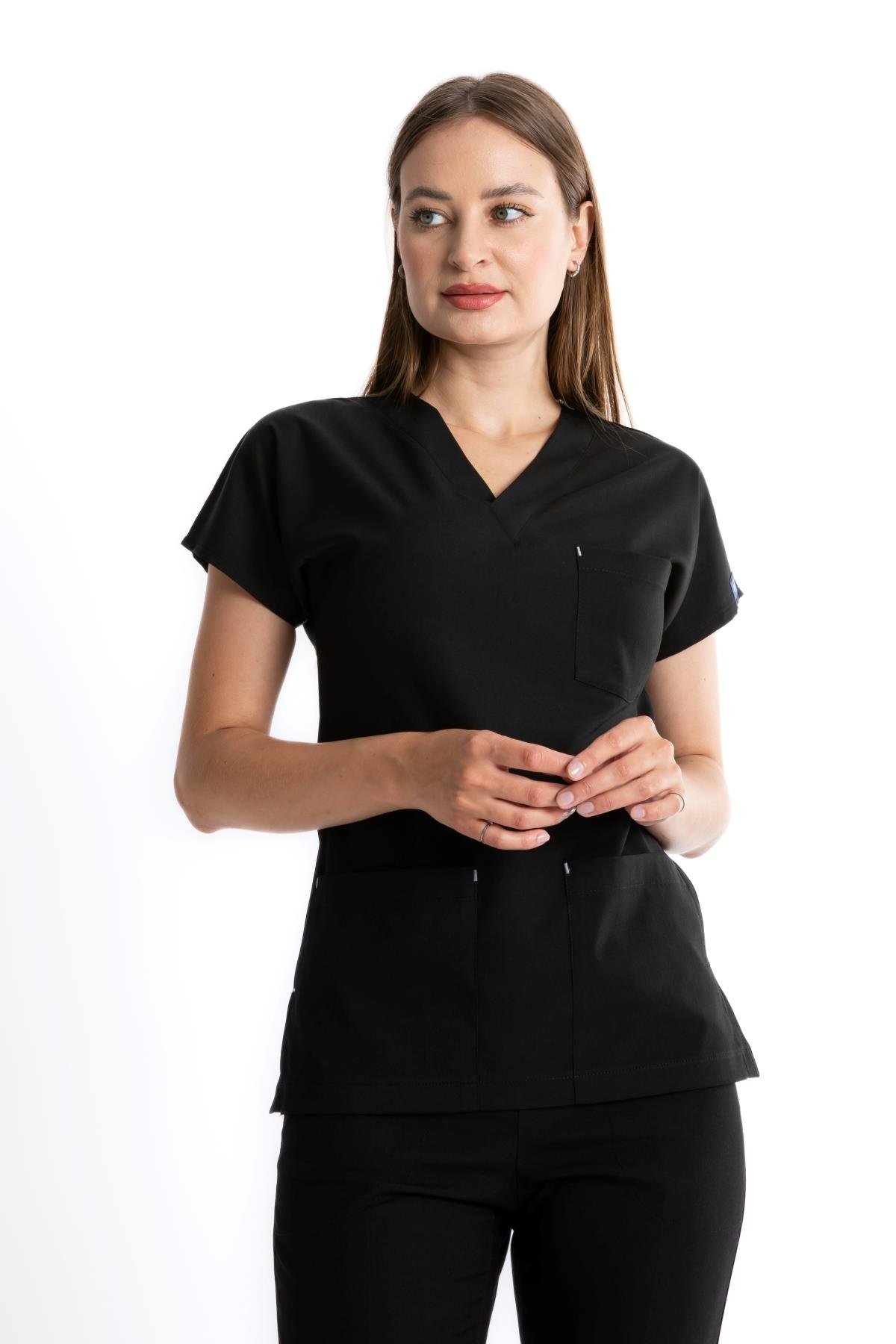 SİYAH CORE-FLEX KADIN LİKRALI TEK ÜST