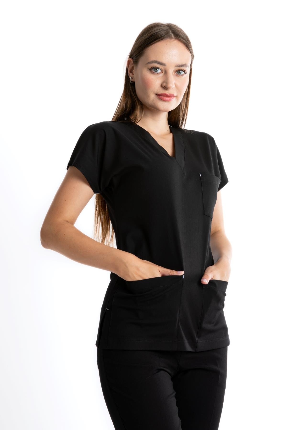 SİYAH CORE-FLEX KADIN LİKRALI TEK ÜST