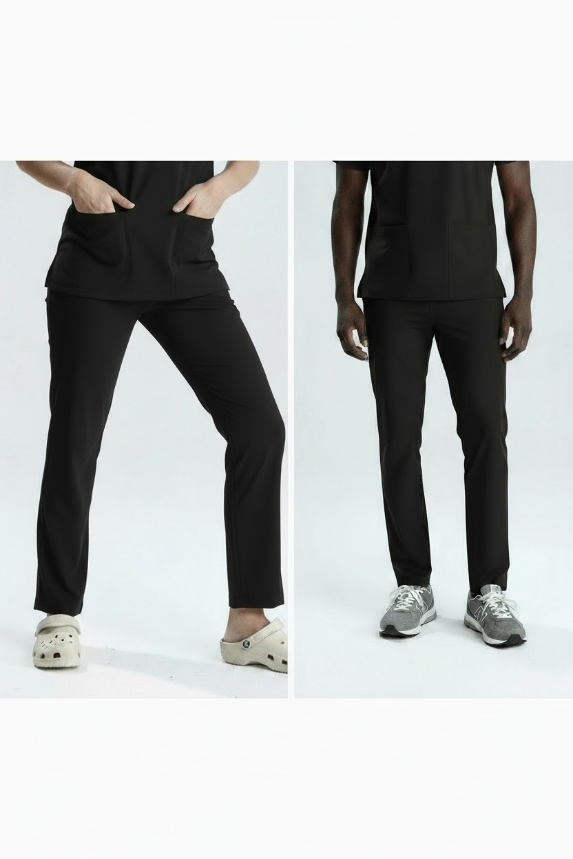 SİYAH LİKRALI BORU PAÇA UNISEX PANTOLON (KALIN KUMAŞ)