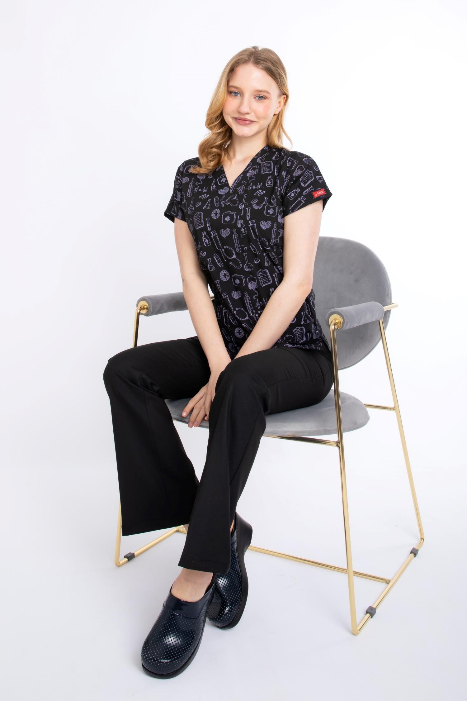 SİYAH SEMBOL U-FLEX KADIN LİKRALI TEK ÜST