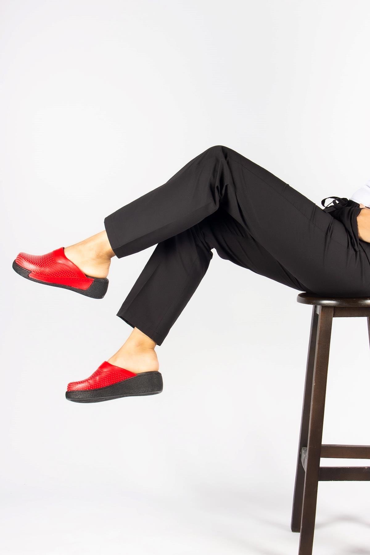 SİYAH TERİKOTON LASTİKLİ PANTOLON