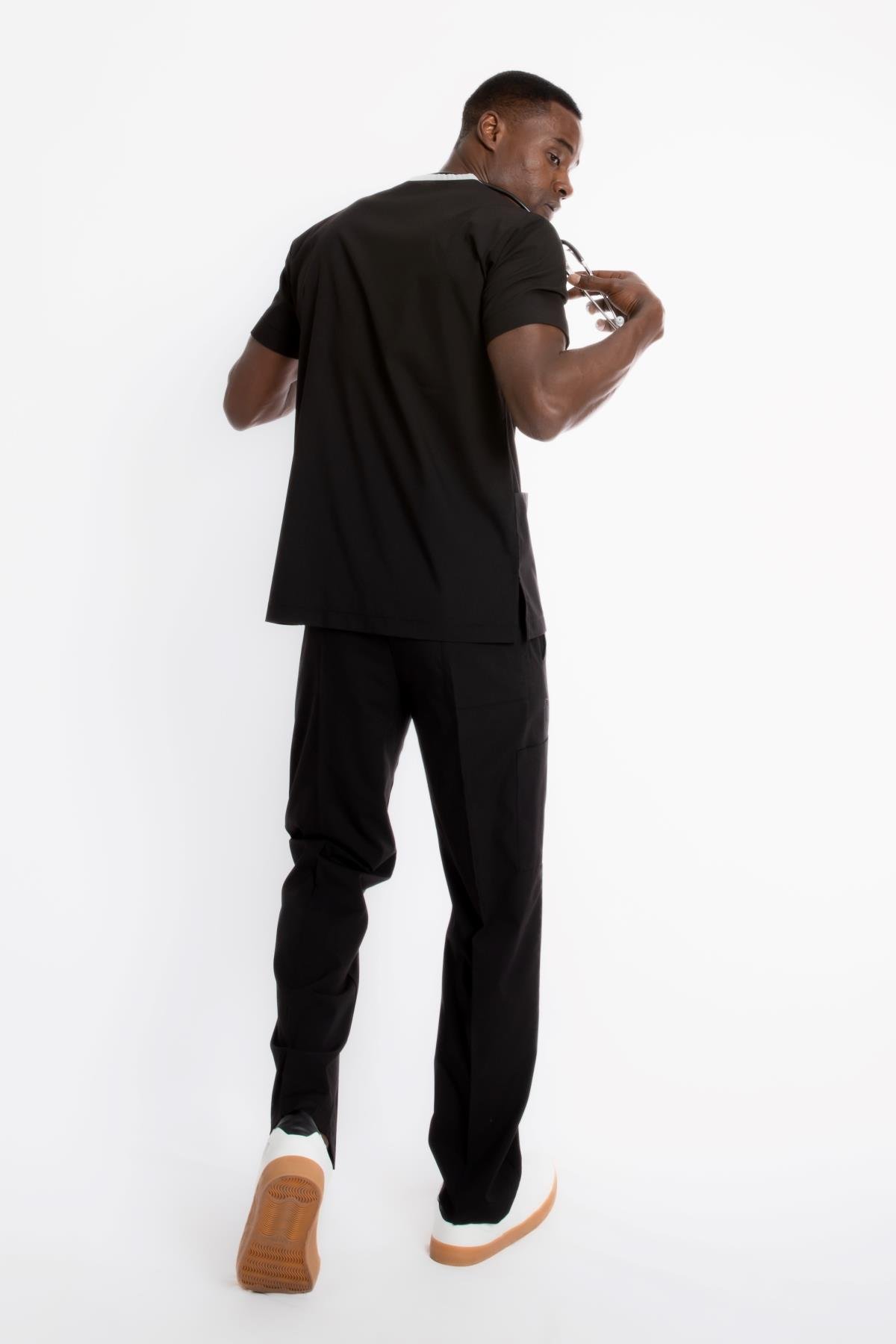 SİYAH U-FLEX ERKEK SCRUBS TAKIM