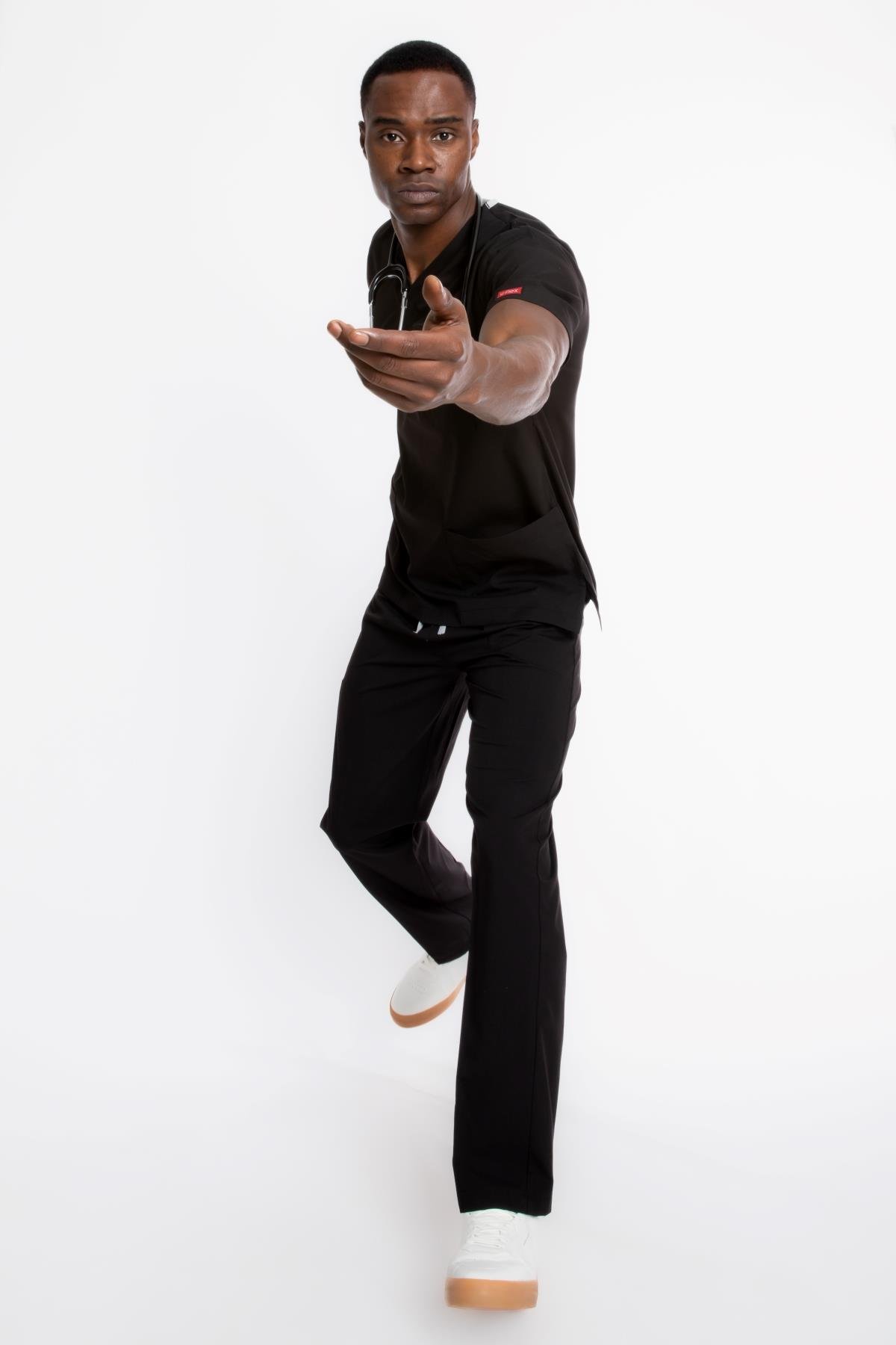 SİYAH U-FLEX ERKEK SCRUBS TAKIM