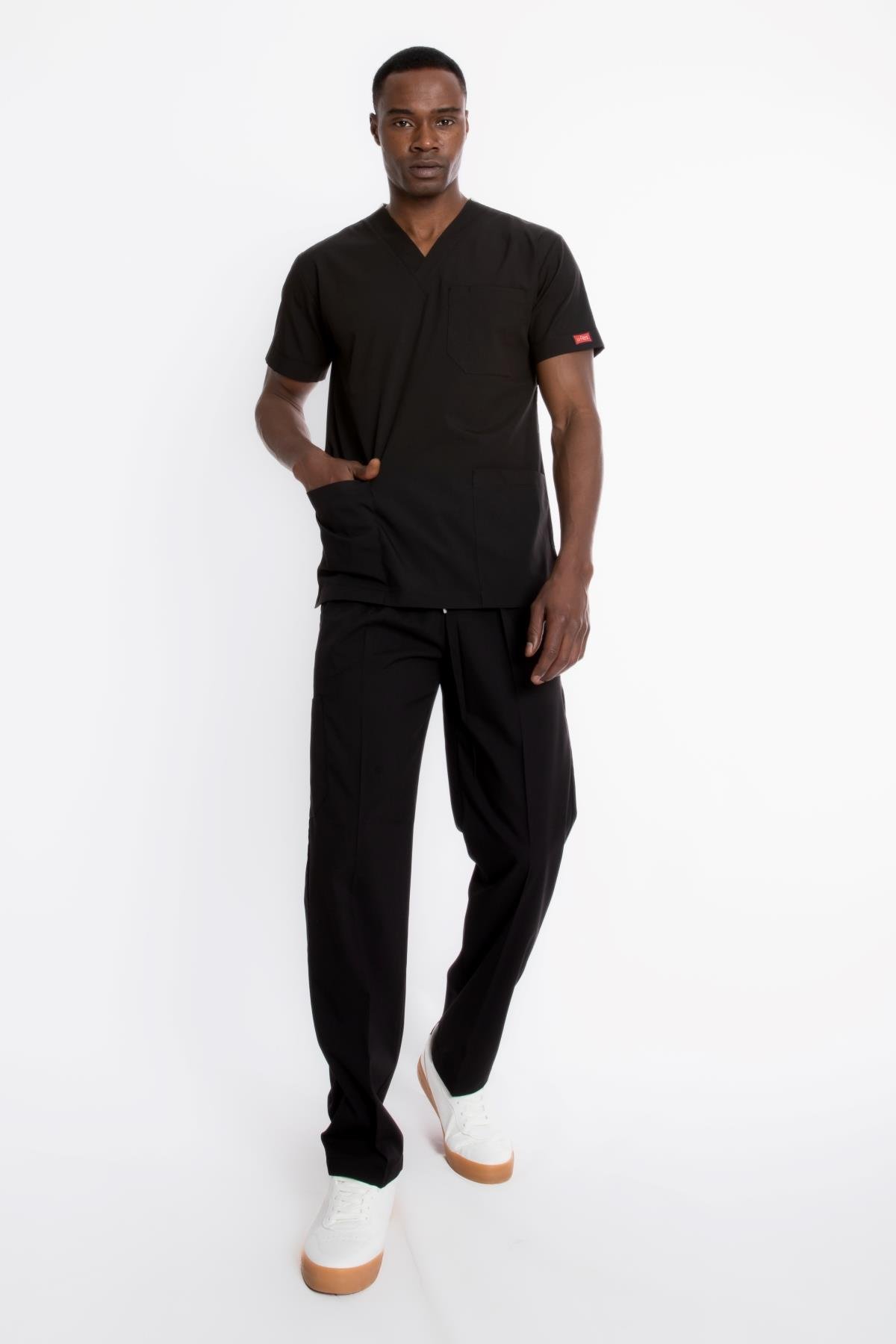 SİYAH U-FLEX ERKEK SCRUBS TAKIM