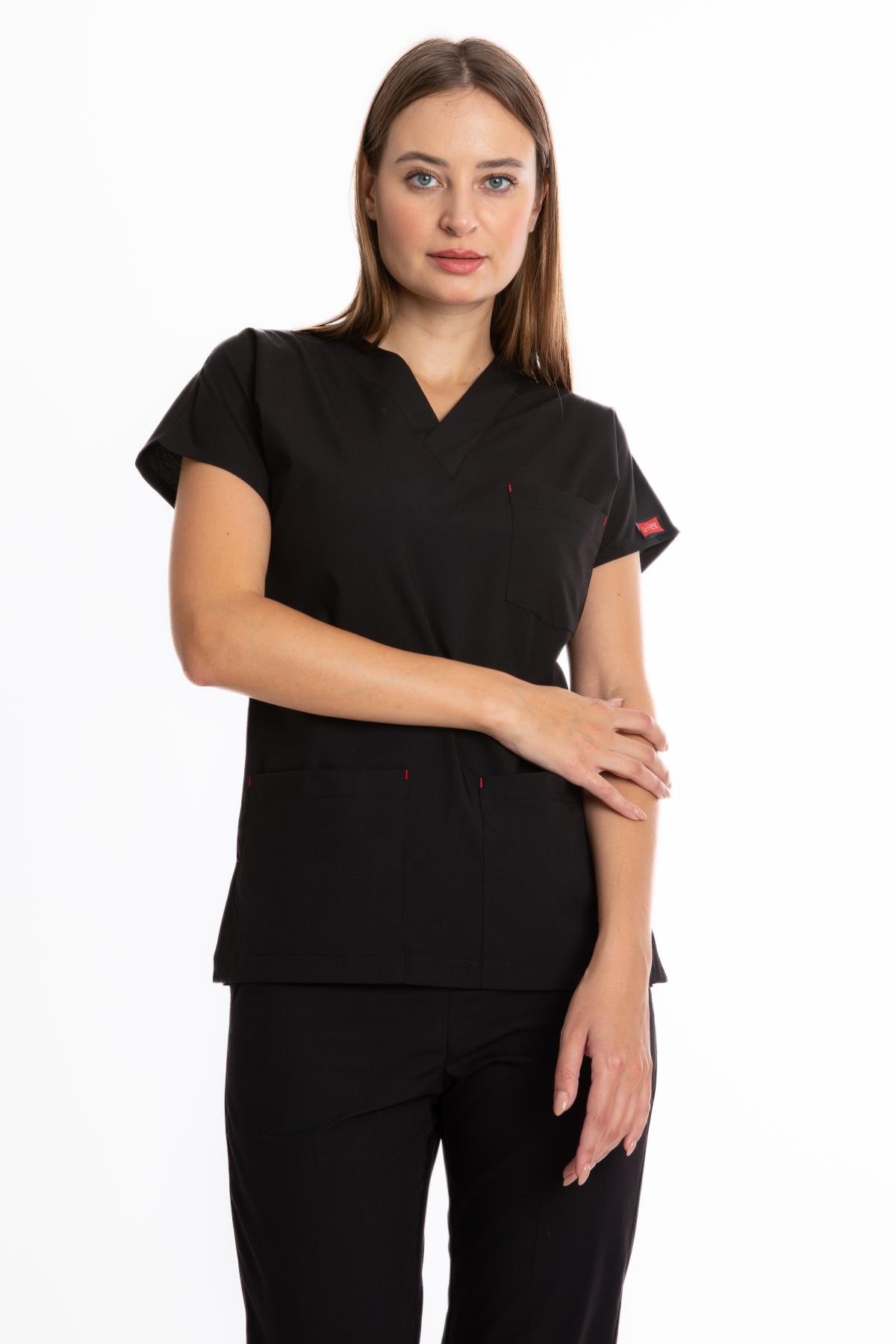 SİYAH U-FLEX KADIN LİKRALI TEK ÜST