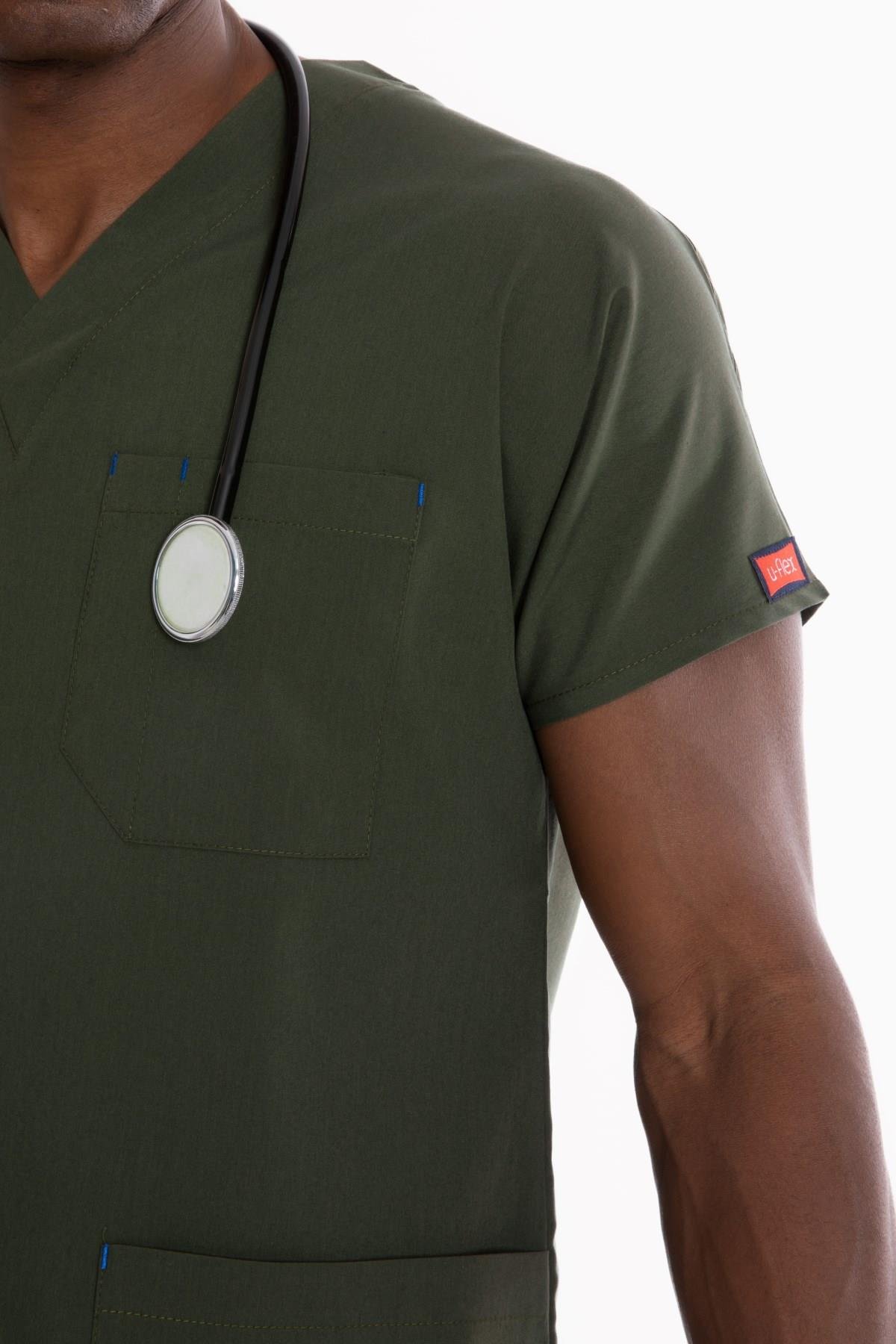 YAĞ YEŞİLİ U-FLEX ERKEK LİKRALI YARASA KOL TEK ÜST