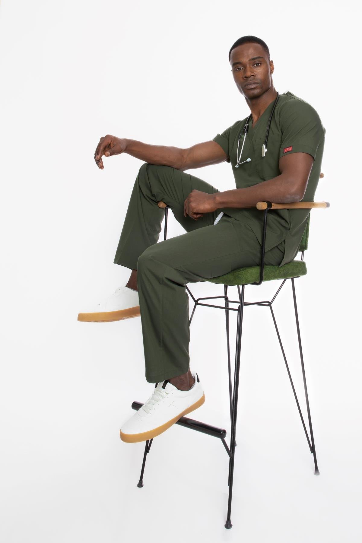 YAĞ YEŞİLİ U-FLEX ERKEK SCRUBS TAKIM